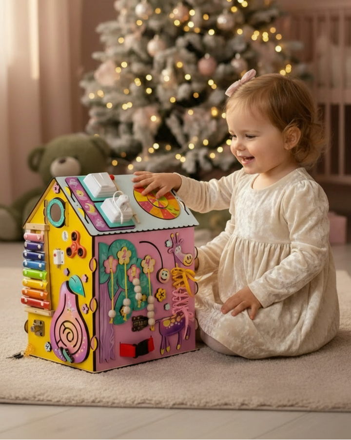 Busy House for Toddler, Busy Board House, Busy House Wooden, Busy House for Kids, Baby Activity Center, Activity Board Baby, Montessori Toys