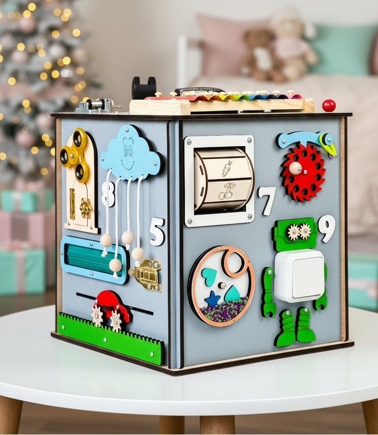 Montessori kids busy cube, toddler busy cube, wooden toy for kids, busy cube kids, montessori cube, wooden busy cube baby, montessori toys