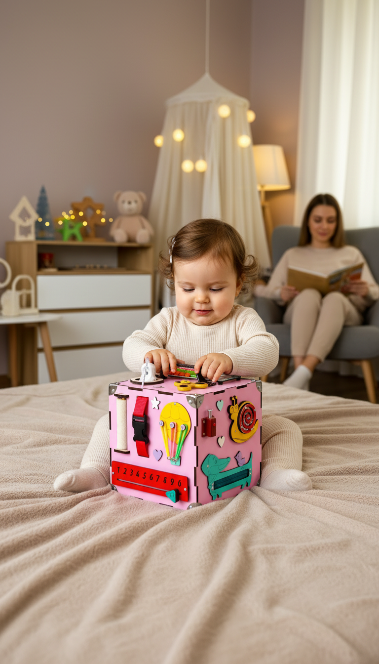 Busy Cube 1 year old, Educational Toys for 1 year old, Travel Busy Cube, Learning Cube, Holzwürfel Personalisiert, Activity Würfel Baby