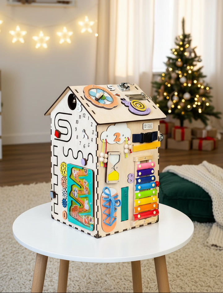Busy Board House, Montessori Busy House Personalized, Busy House for Toddlers, Sensory Toys Toddler, Sensory Toys for Autistic Kids