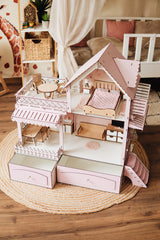 Domek dla lalek „Dream Cottage” z szufladami 73×91×41 cm – Drewniany domek dla lalek