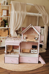 Domek dla lalek „Dream Cottage” z szufladami 73×91×41 cm – Drewniany domek dla lalek