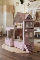 Domek dla lalek „Dream Cottage” z szufladami 73×91×41 cm – Drewniany domek dla lalek