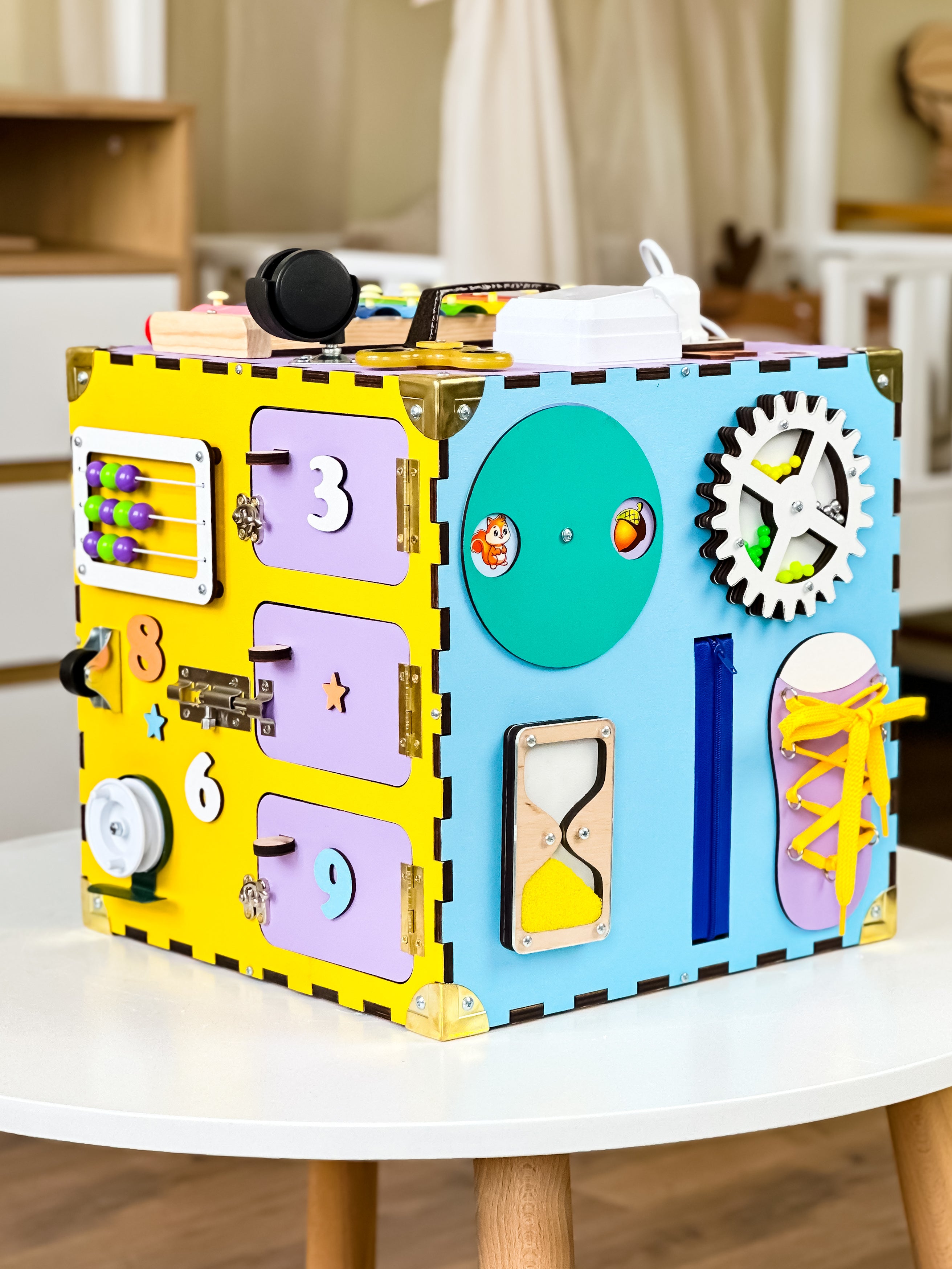 Busy Cube Montessori, Busy Cube Sensory Toy, Montessori Busy Cube, Holzwürfel Personalisiert, Activity Würfel Baby, Personalized Baby Cube