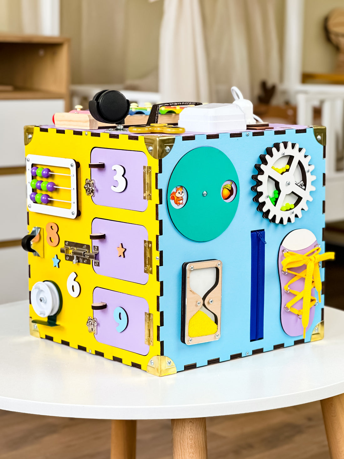 Busy Cube Montessori, Busy Cube Sensory Toy, Montessori Busy Cube, Holzwürfel Personalisiert, Activity Würfel Baby, Personalized Baby Cube