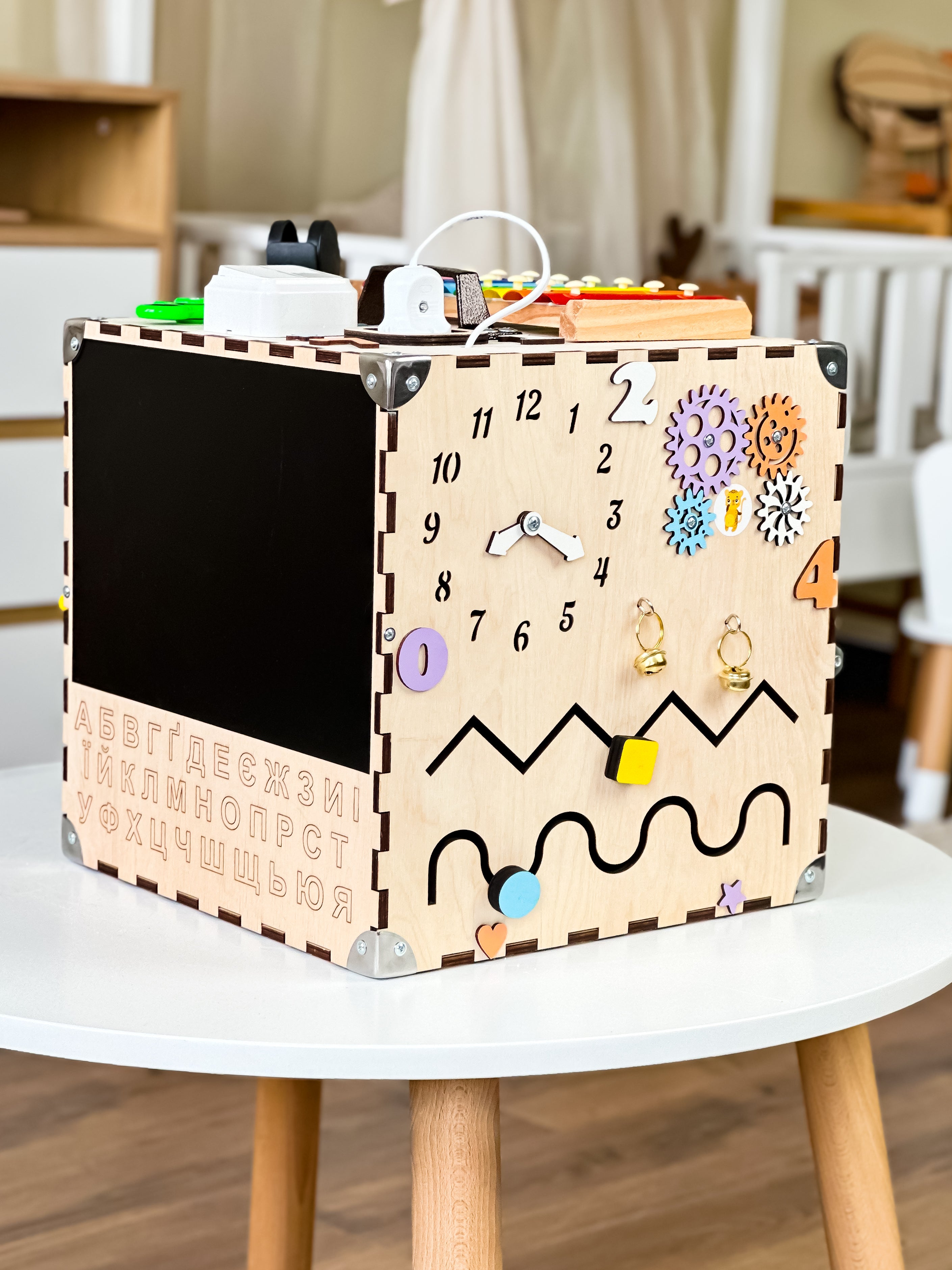 Wooden Activity Cube for Toddlers, Montessori Busy Cube, Busy Cube Fidget Toy, Activity Cube Sensory Toy, Autism Sensory Toys