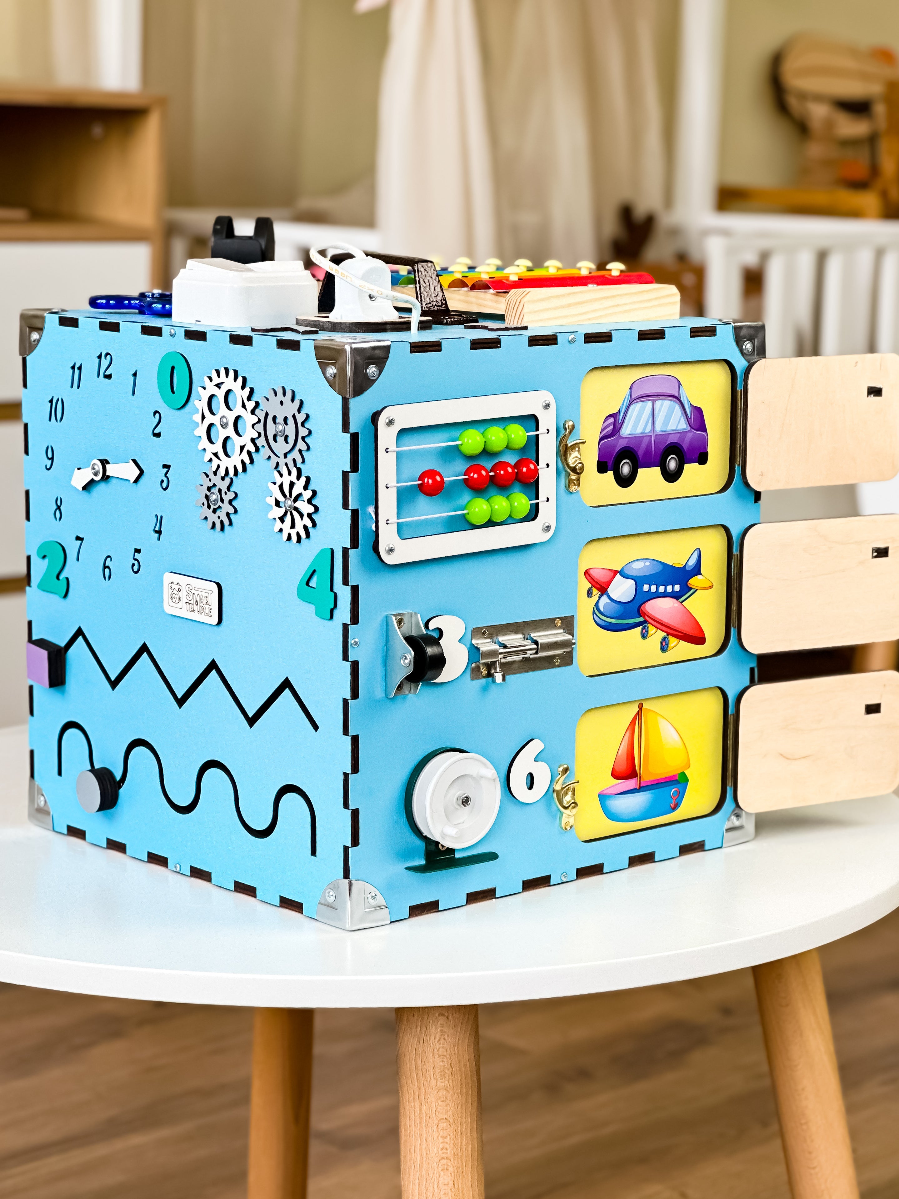 Wooden Activity Cube for Toddlers, Montessori Busy Cube, Busy Cube Fidget Toy, Activity Cube Sensory Toy, Autism Sensory Toys