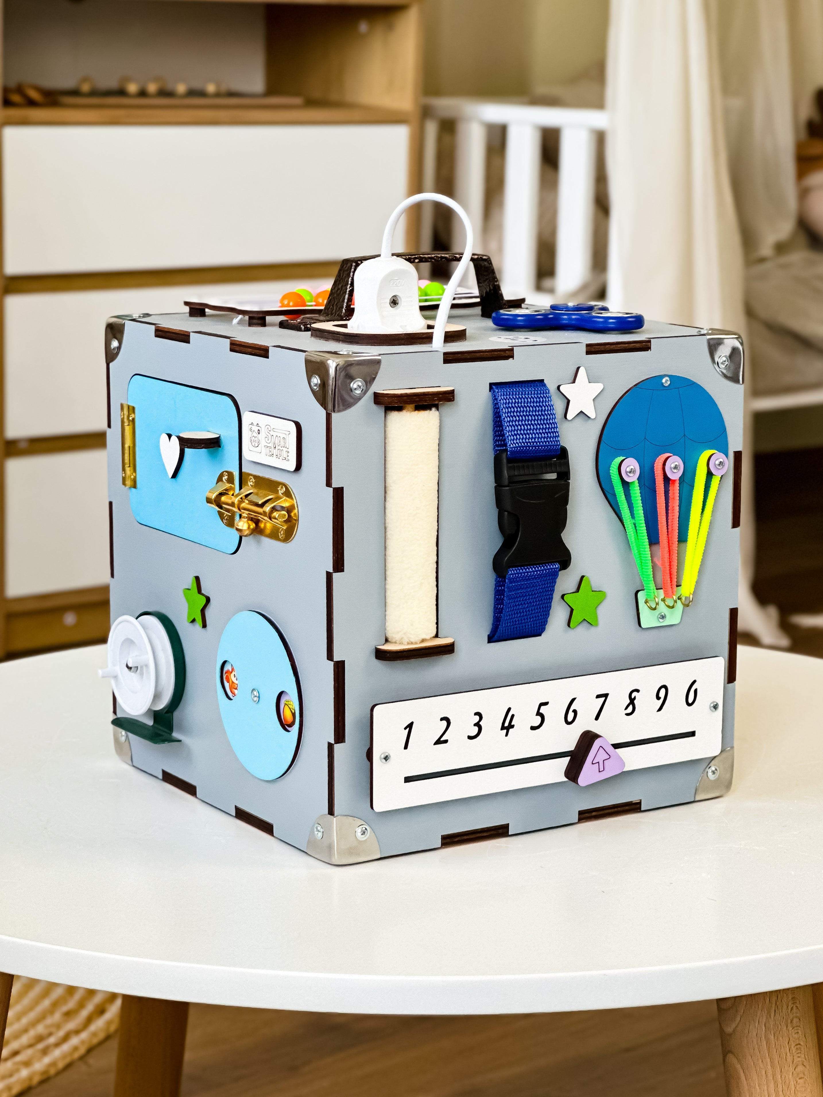 Busy Cube Wooden, Busy Cube 1 year old, 1st Birthday Gift for Baby, Travel Busy Board, Montessori Busy Cube, Activity Cube