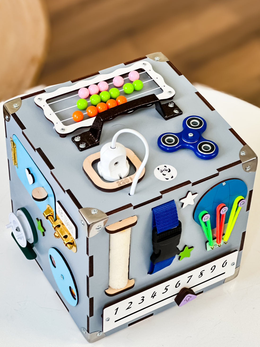 Busy Cube Wooden, Busy Cube 1 year old, 1st Birthday Gift for Baby, Travel Busy Board, Montessori Busy Cube, Activity Cube