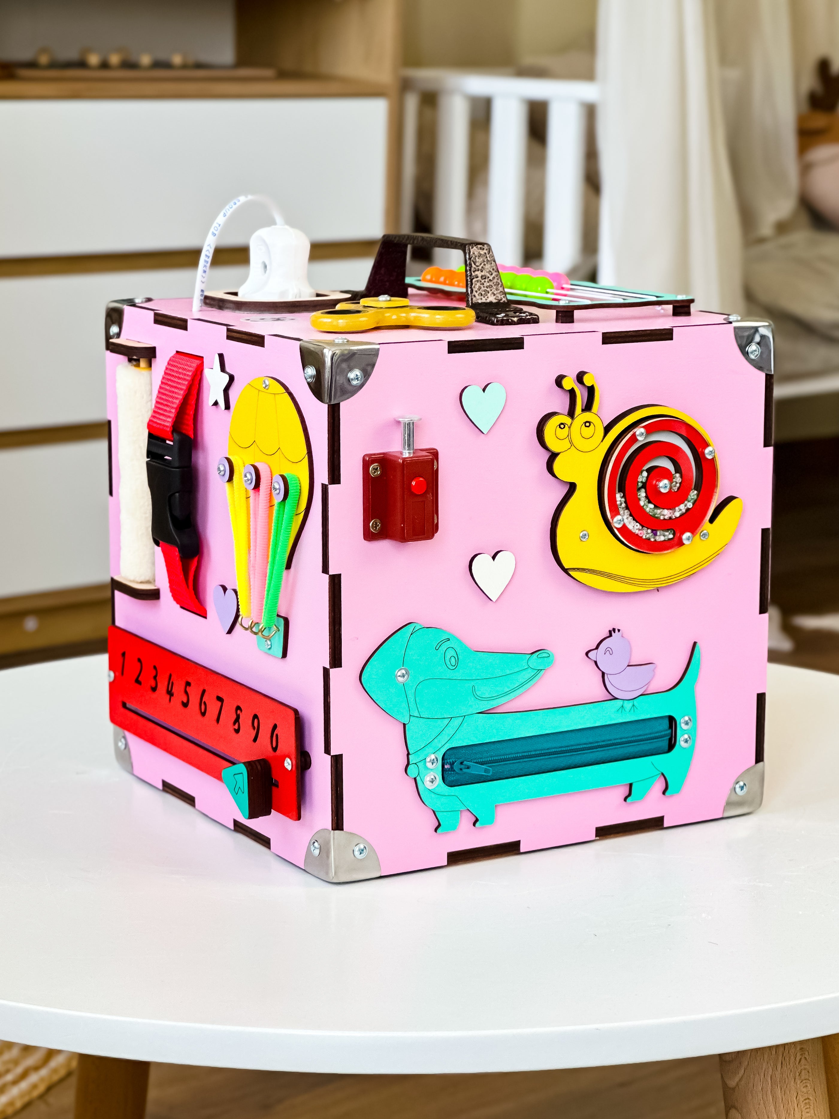 Busy Cube 1 year old, Educational Toys for 1 year old, Travel Busy Cube, Learning Cube, Holzwürfel Personalisiert, Activity Würfel Baby