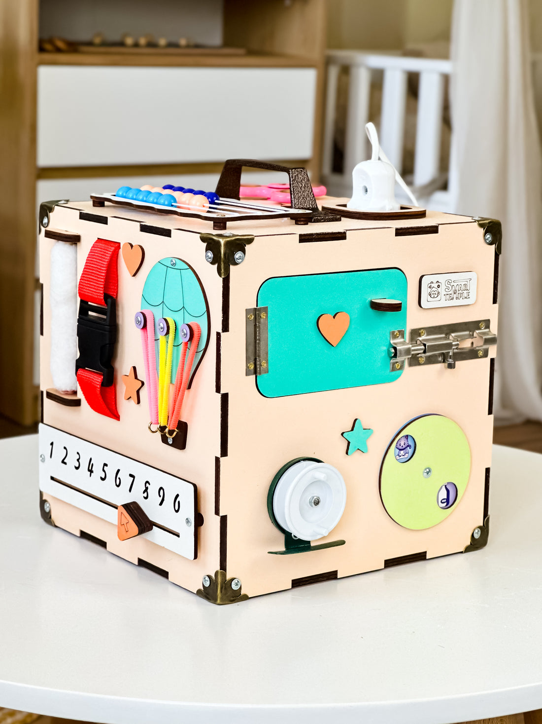 Busy Cube Wooden, Busy Cube 1 year old, 1st Birthday Gift for Baby, Travel Busy Board, Montessori Busy Cube, Activity Cube