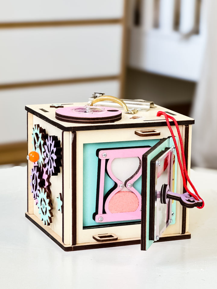 Busy Cube Travel, Busy Cube 1 Year Old, Busy Cube Toy,  Busy Box for Babies, Sensory Busy Board, Sensory Board, Autism Toys for Kids