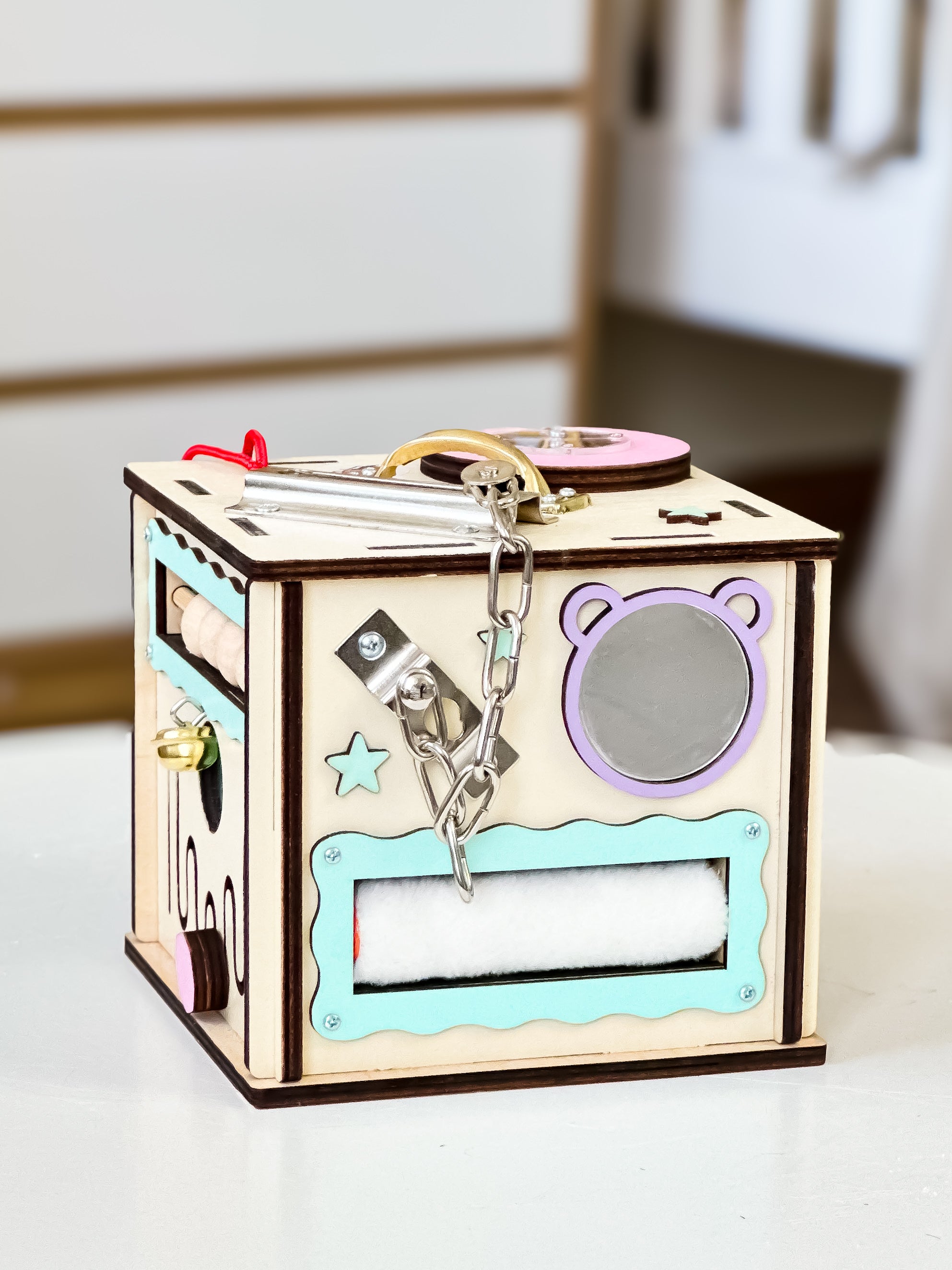 Busy Cube Travel, Busy Cube 1 Year Old, Busy Cube Toy,  Busy Box for Babies, Sensory Busy Board, Sensory Board, Autism Toys for Kids