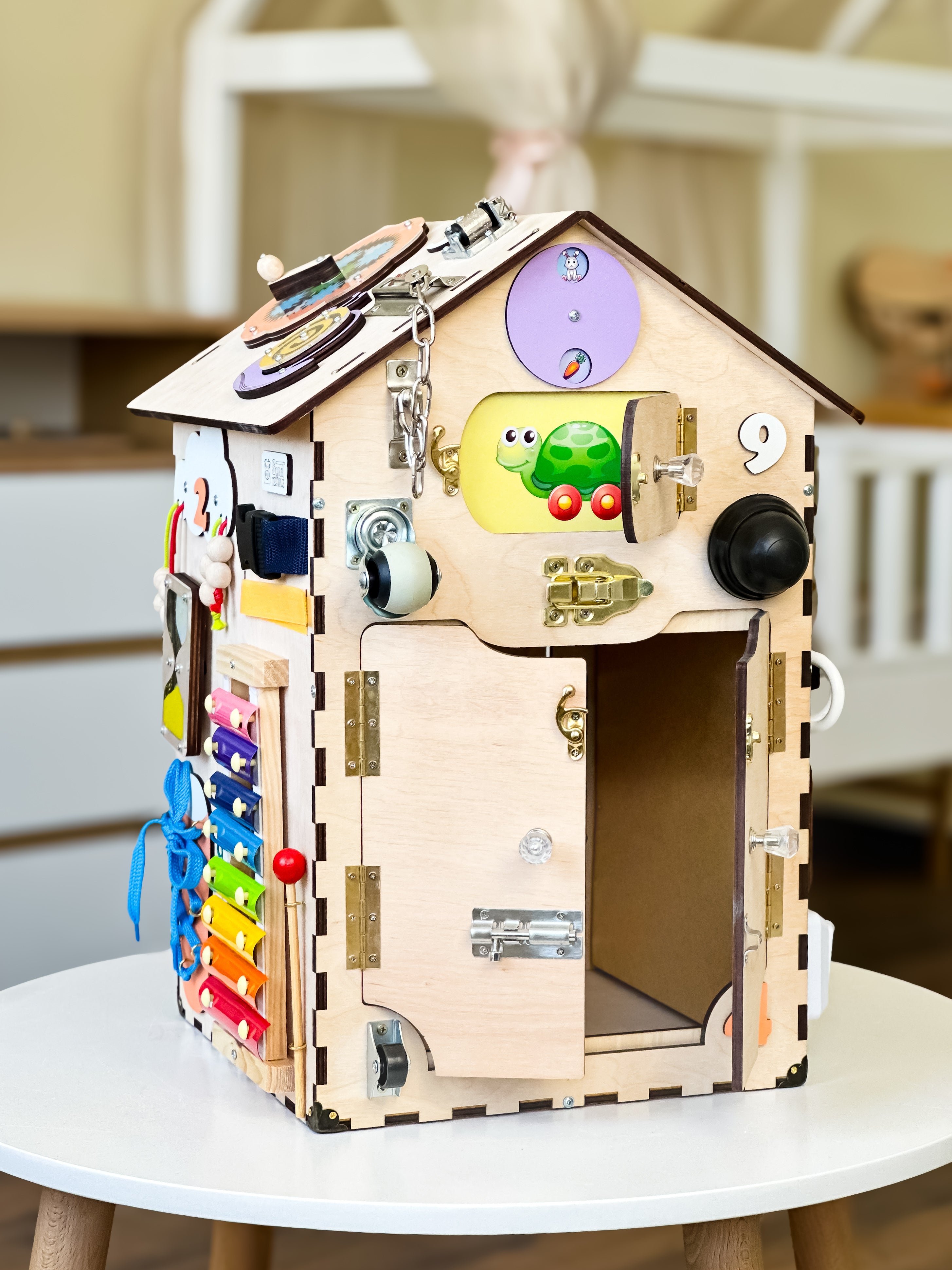 Busy Board House, Montessori Busy House Personalized, Busy House for Toddlers, Sensory Toys Toddler, Sensory Toys for Autistic Kids