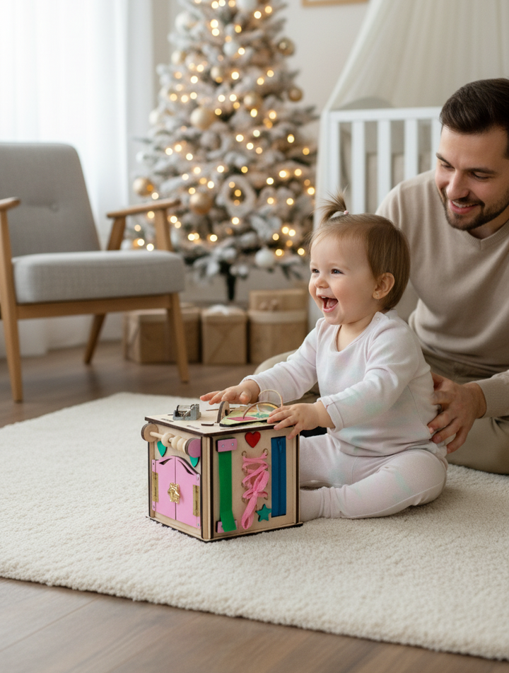 Busy Cube for 1 Year Old, Gift 1 Year Old Boy, Gift 1 Year Old Girl, Montessori Toys 1 Year Old, Personalized Gifts, Montessori Toys Baby