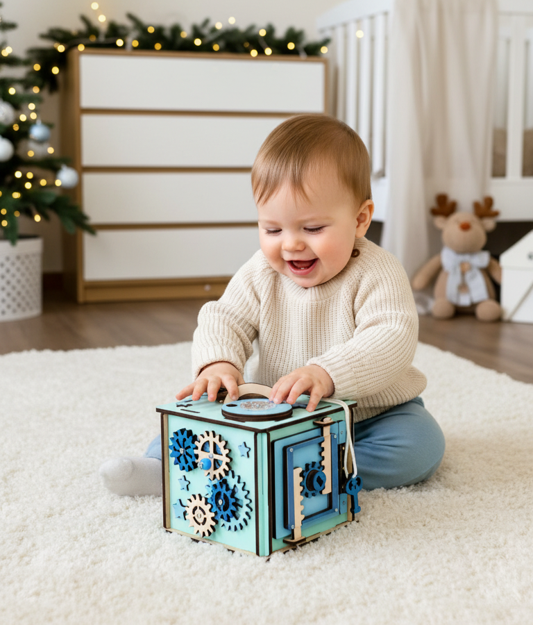 Busy cube wooden, toddler busy cube, educational baby toy, wooden activity cube, busy cube montessori, wooden toys, toddler travel busy cube