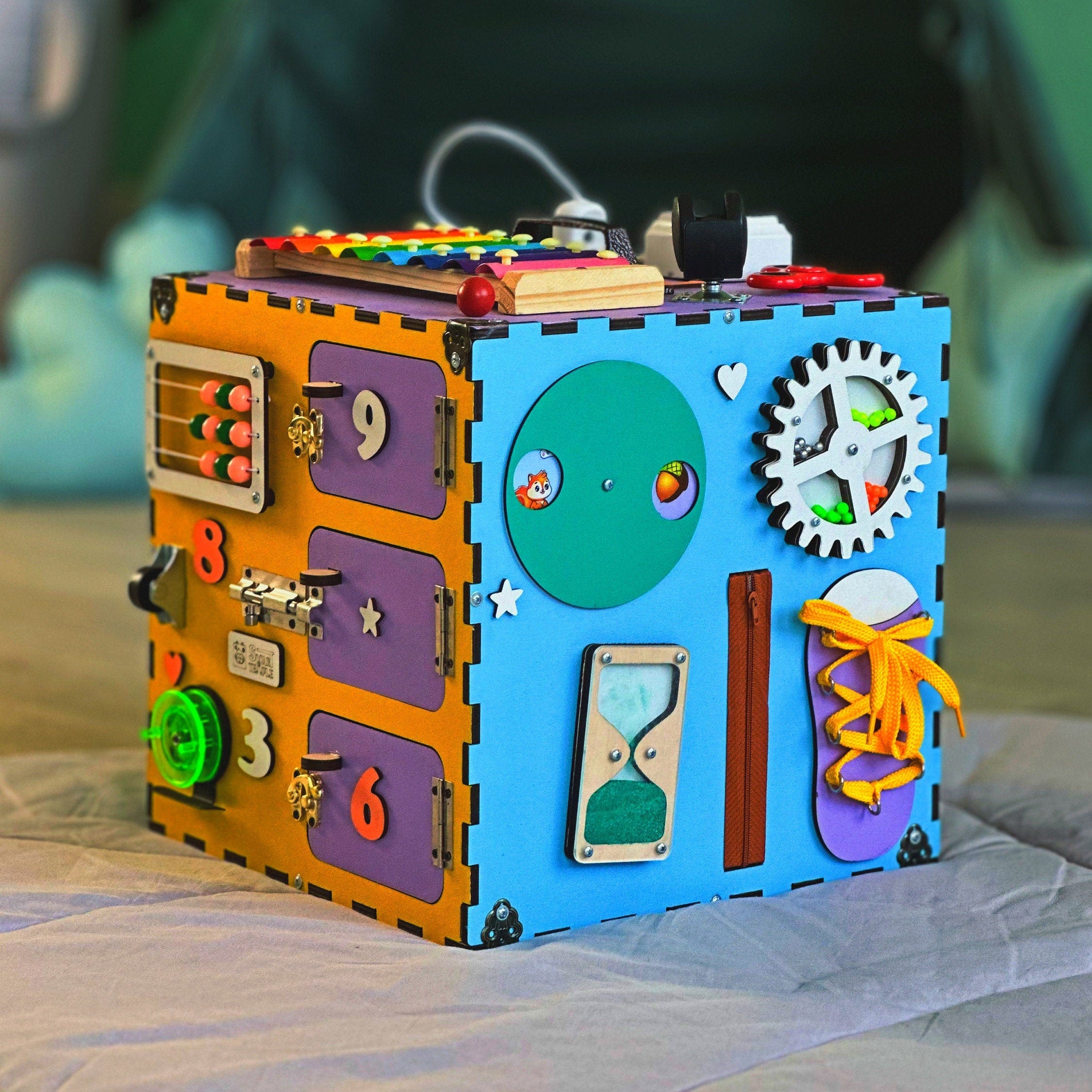 Busy Cube 1 Year Old, Busy Cube for Toddler, Busy Cube Montessori, Montessori Toys 3 Year Old, Montessori Board for Toddler