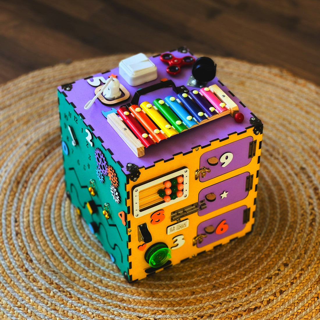 Wooden Activity Cube for Toddlers, Montessori Busy Cube, Busy Cube Fidget Toy, Activity Cube Sensory Toy, Autism Sensory Toys