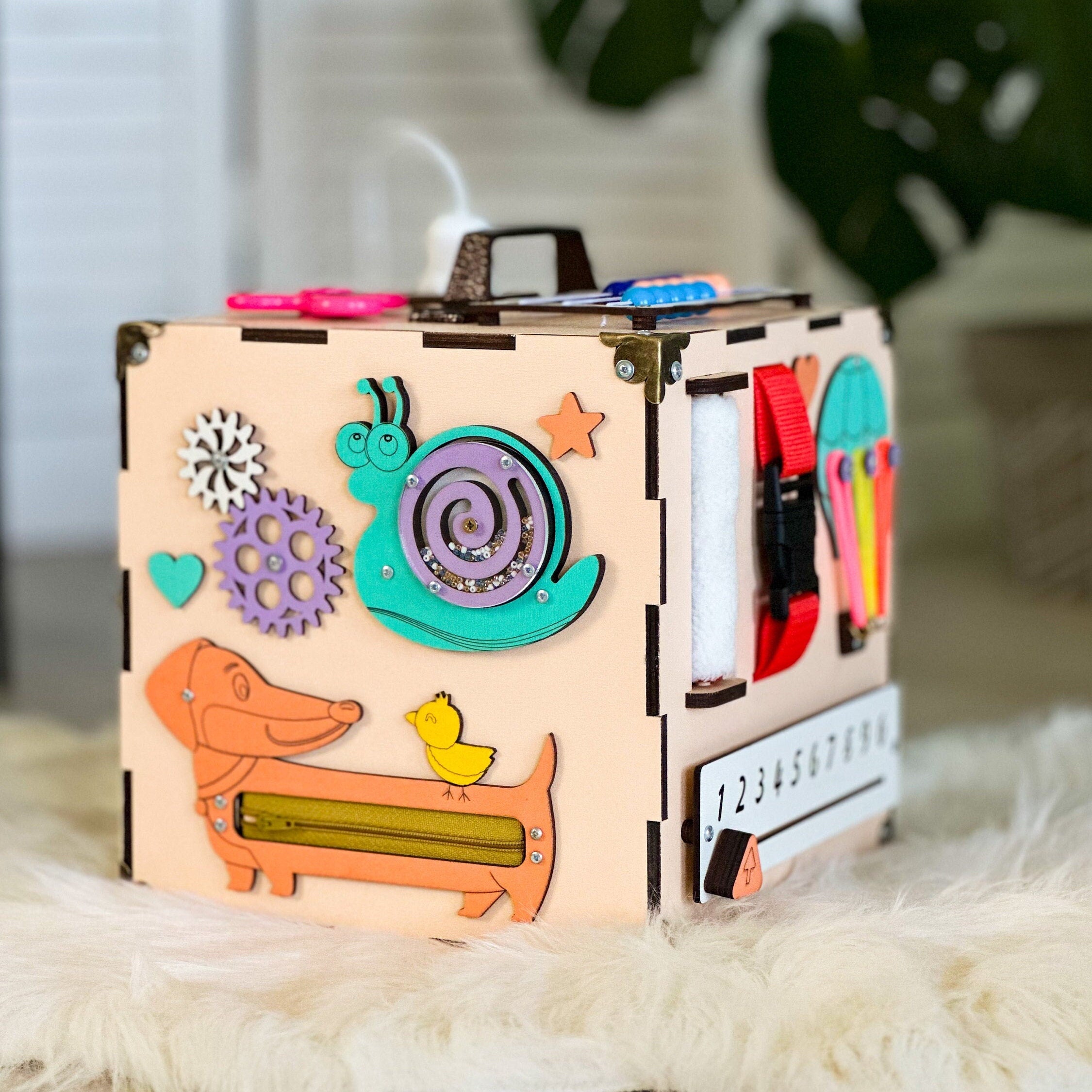 Busy Cube 1 year old, Educational Toys for 1 year old, Travel Busy Cube, Learning Cube, Holzwürfel Personalisiert, Activity Würfel Baby