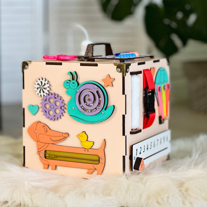 Busy Cube 1 year old, Educational Toys for 1 year old, Travel Busy Cube, Learning Cube, Holzwürfel Personalisiert, Activity Würfel Baby