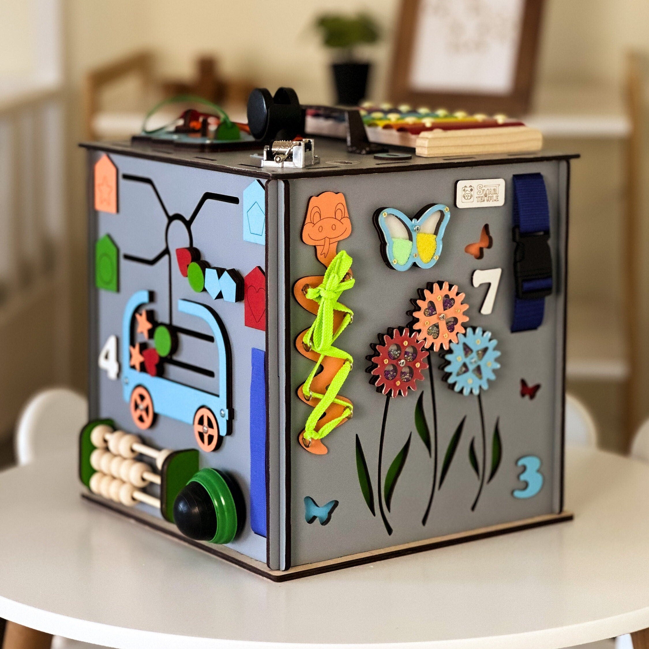 Personalized busy cube, Custom busy cube, Sensory busy cube, Personalized busy board, Custom busy board, Sensory busy box