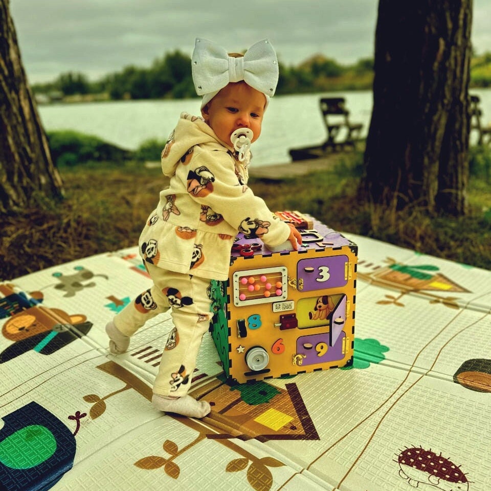 Busy Cube Montessori, Busy Cube Sensory Toy, Montessori Busy Cube, Holzwürfel Personalisiert, Activity Würfel Baby, Personalized Baby Cube