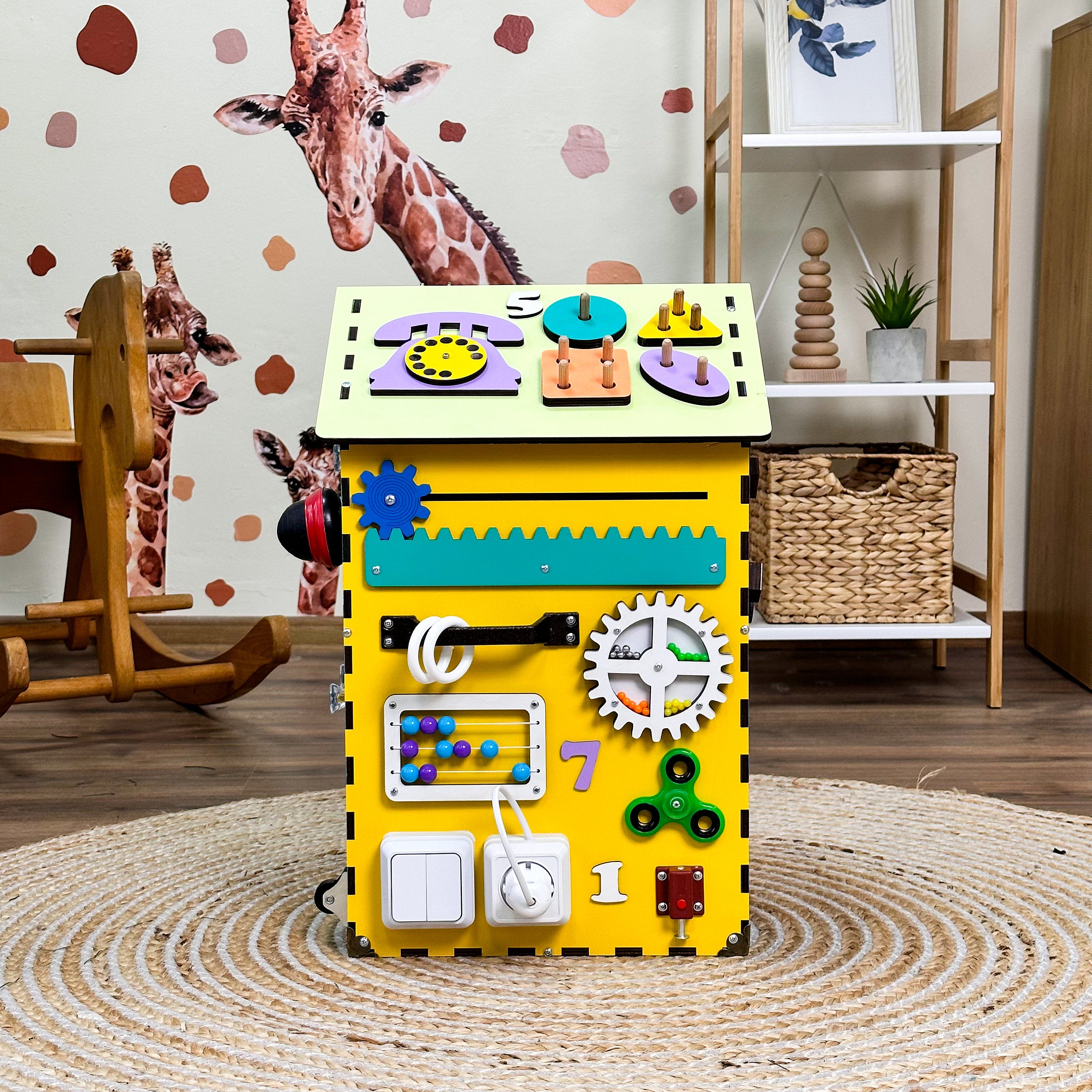 Busy Board House, Montessori Busy House Personalized, Busy House for Toddlers, Sensory Toys Toddler, Sensory Toys for Autistic Kids