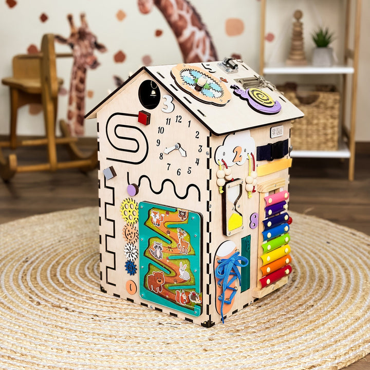 Busy Board House, Montessori Busy House Personalized, Busy House for Toddlers, Sensory Toys Toddler, Sensory Toys for Autistic Kids