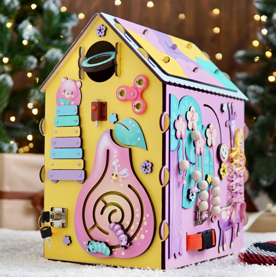 Busy House for Toddler, Busy Board House, Busy House Wooden, Busy House for Kids, Baby Activity Center, Activity Board Baby, Montessori Toys
