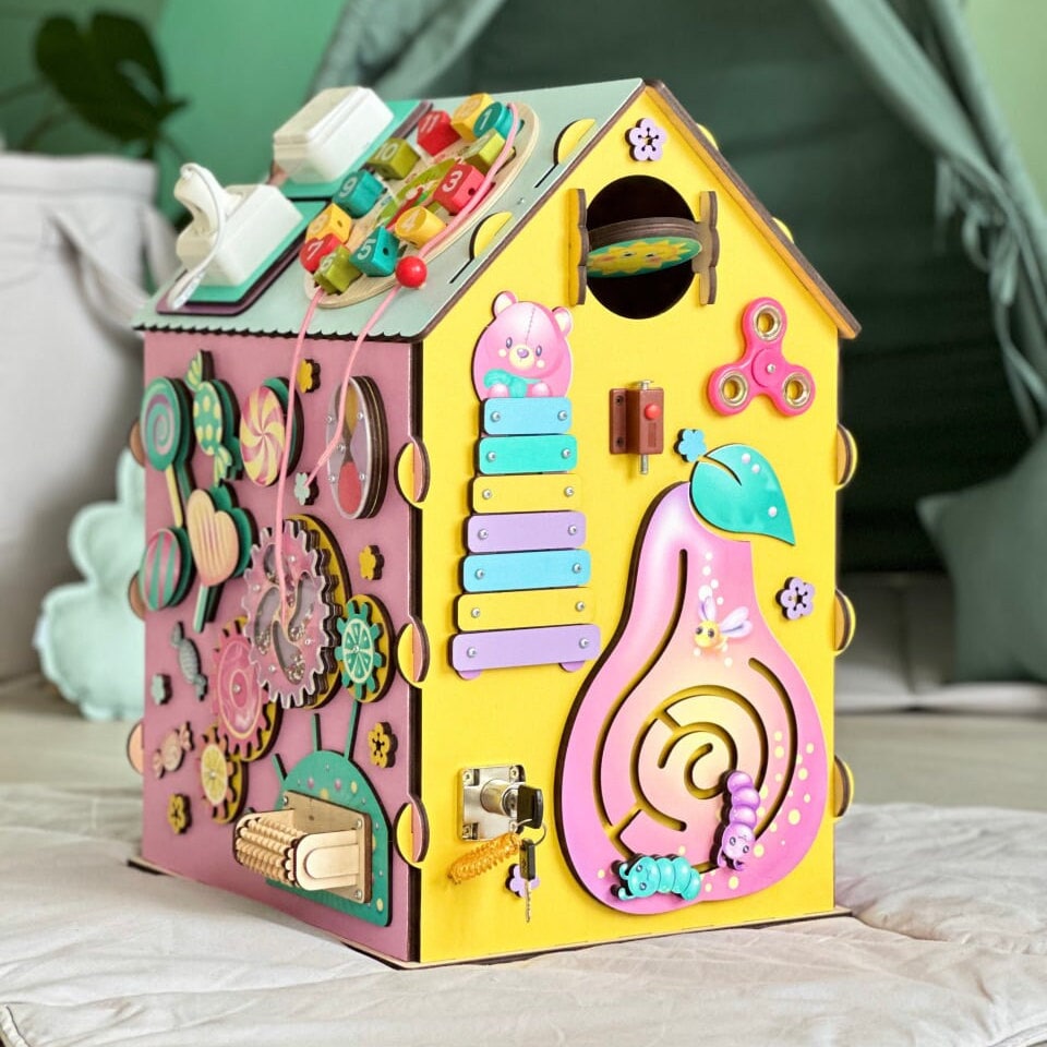 Busy House for Toddler, Busy Board House, Busy House Wooden, Busy House for Kids, Baby Activity Center, Activity Board Baby, Montessori Toys