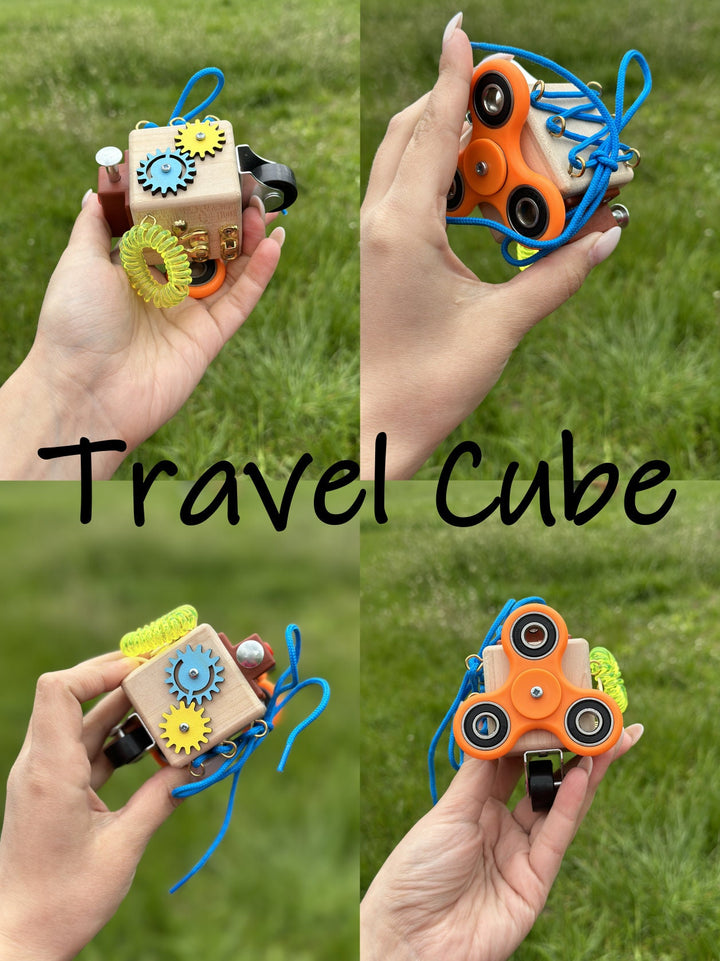 Wooden Activity Cube for Toddlers, Montessori Busy Cube, Busy Cube Fidget Toy, Activity Cube Sensory Toy, Autism Sensory Toys