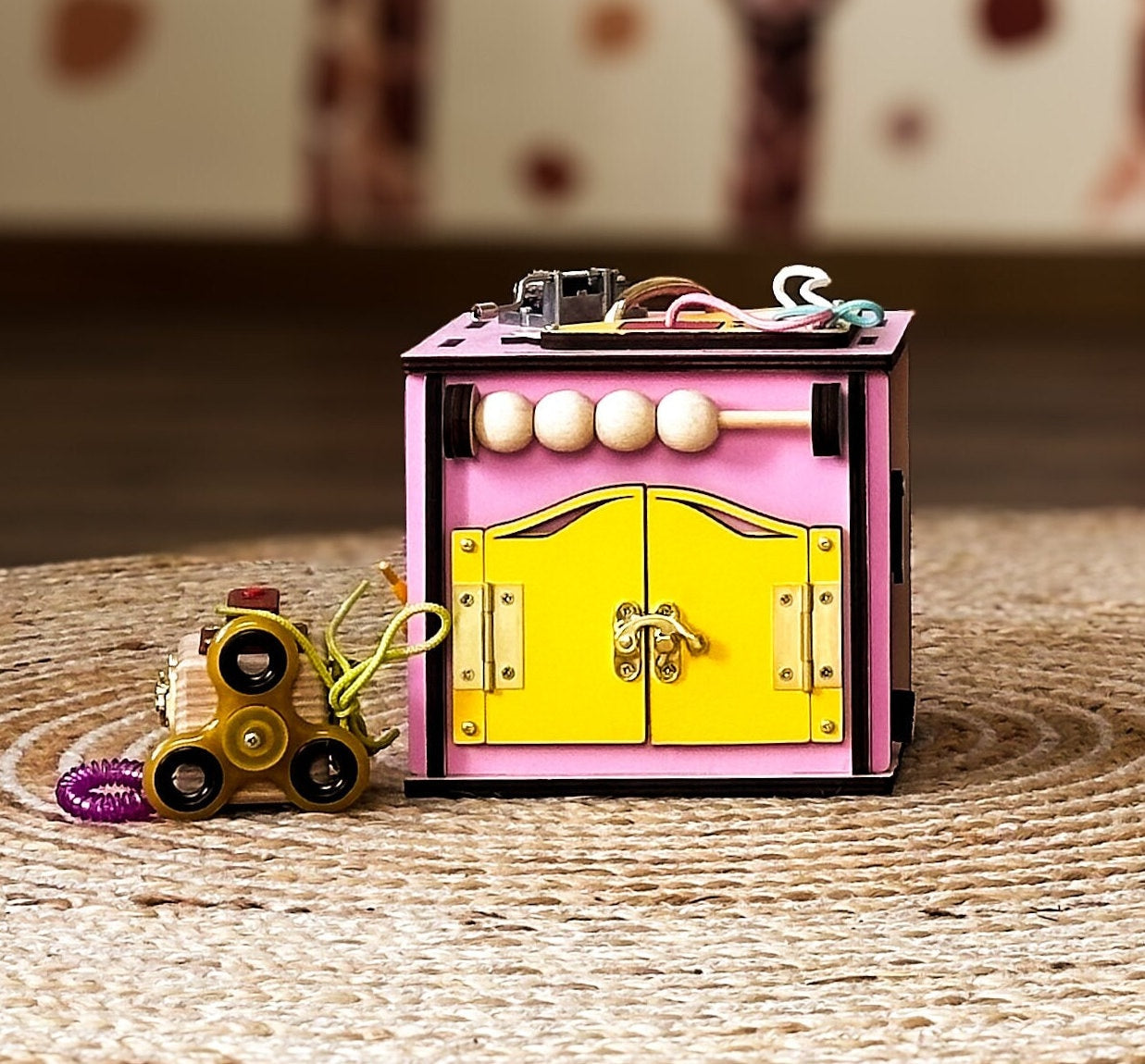 Busy Cube 1 Year Old, Busy Cube for Toddler, Busy Cube with Name, Busy Cube Wooden, Busy Board Cube, Busy Puzzle Cube, Travel Busy Board