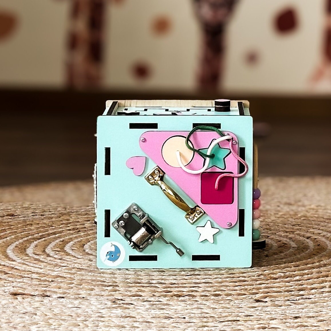 Busy Cube Wooden, Busy Cube for Toddler, Busy Cube 1 Year Old, Busy Cube with Name, Travel Busy Cube, Small Busy Cube, Occupational Therapy