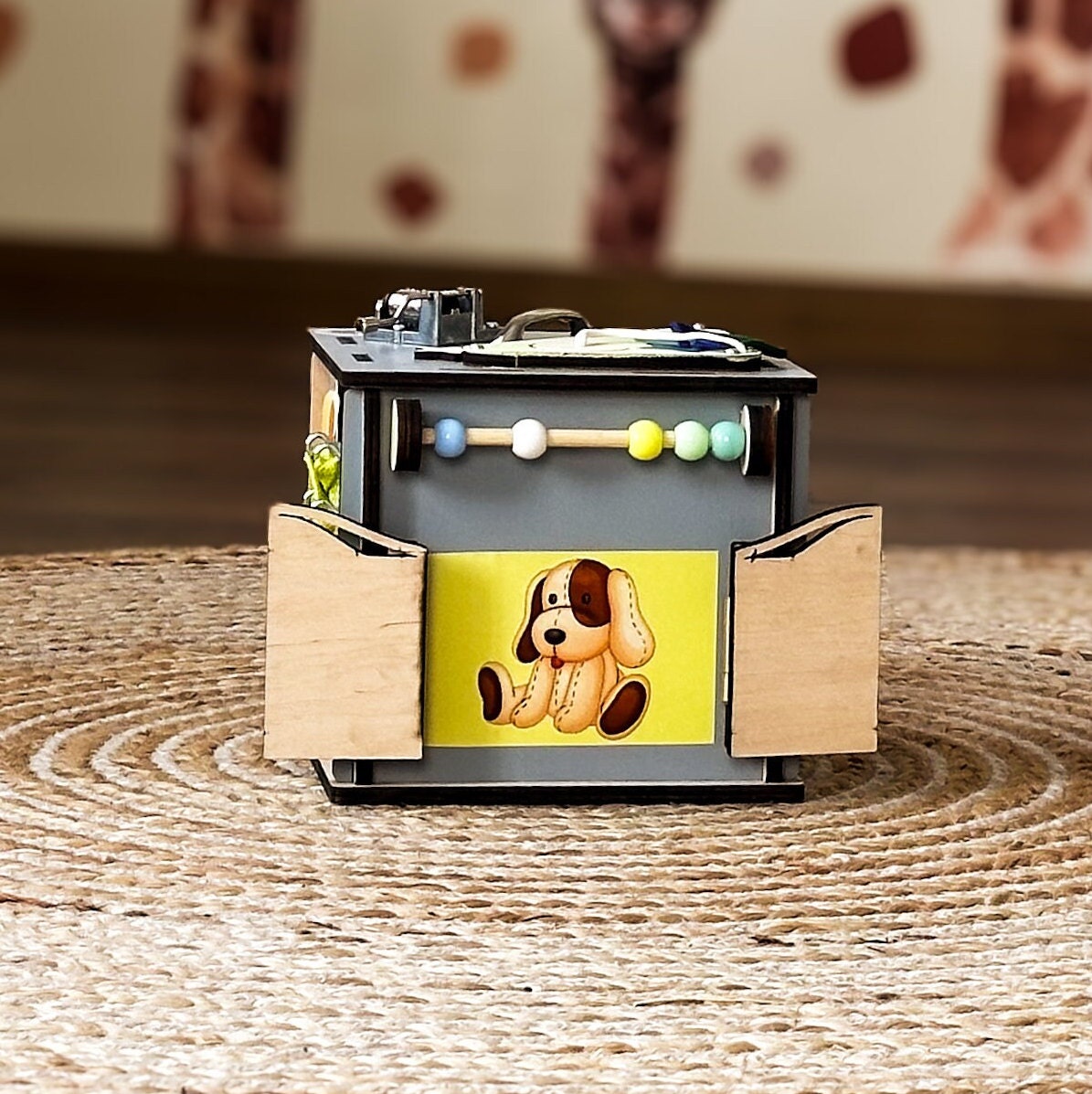 Small Busy Cube, Busy Cube Wooden, Busy Cube for Toddler, Busy Cube 1 Year Old, Busy Cube with Name, Travel Busy Cube, Occupational Therapy