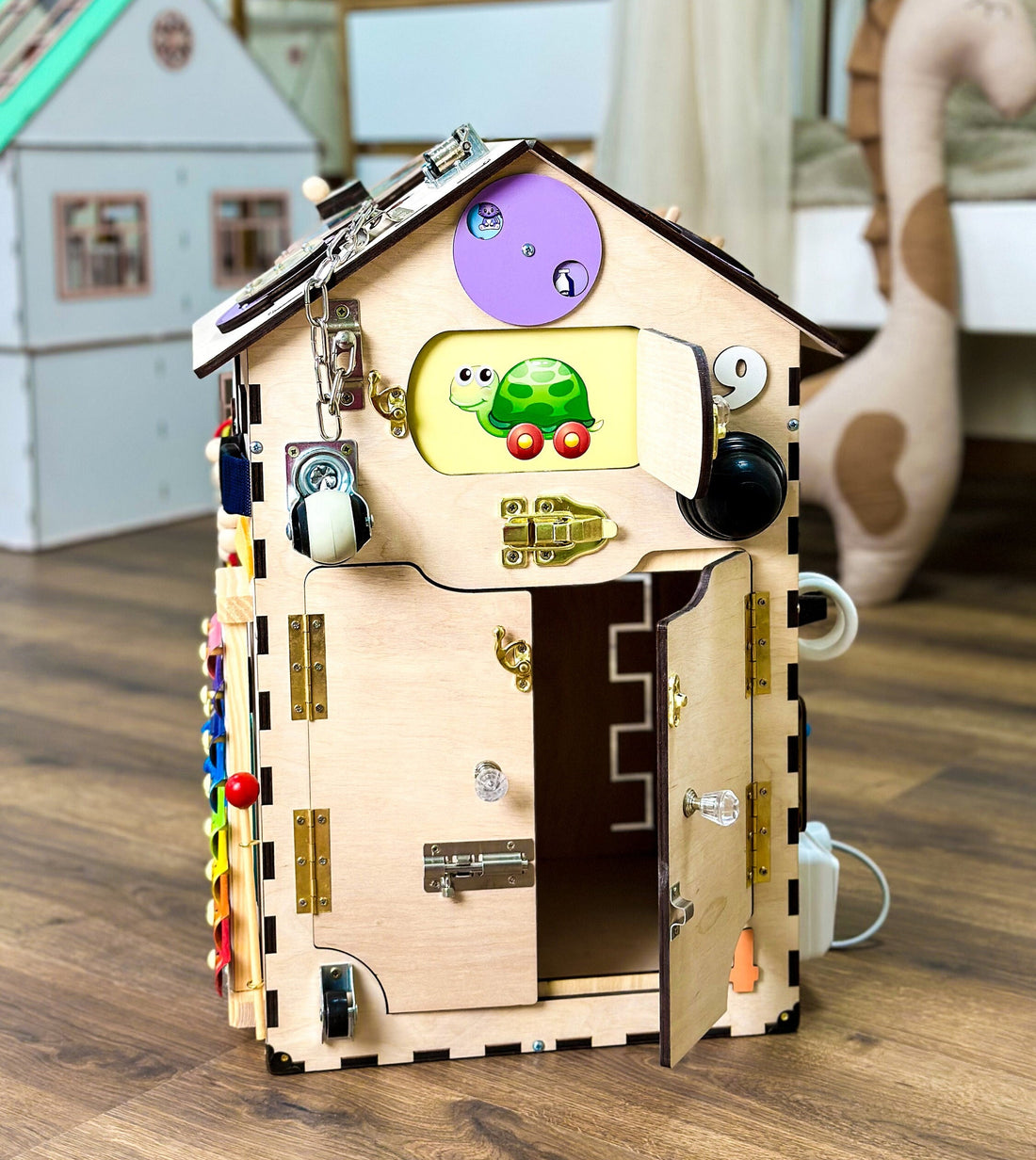 Busy board house, Montessori busy house personalized, Busy house for toddlers, Sensory toys toddler, Sensory toys for autistic kids