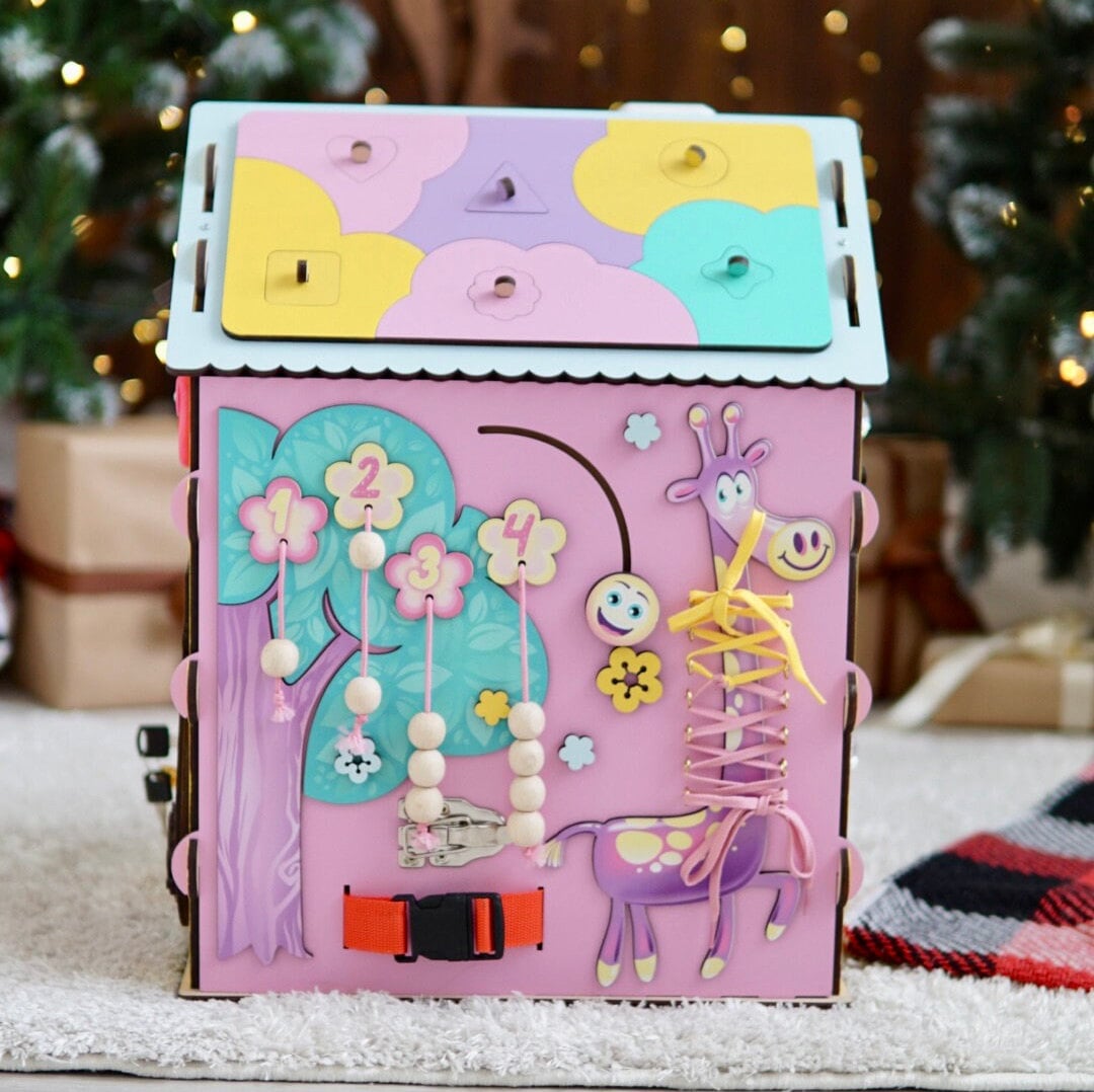 Busy House for Toddler, Busy Board House, Busy House Wooden, Busy House for Kids, Baby Activity Center, Activity Board Baby, Montessori Toys