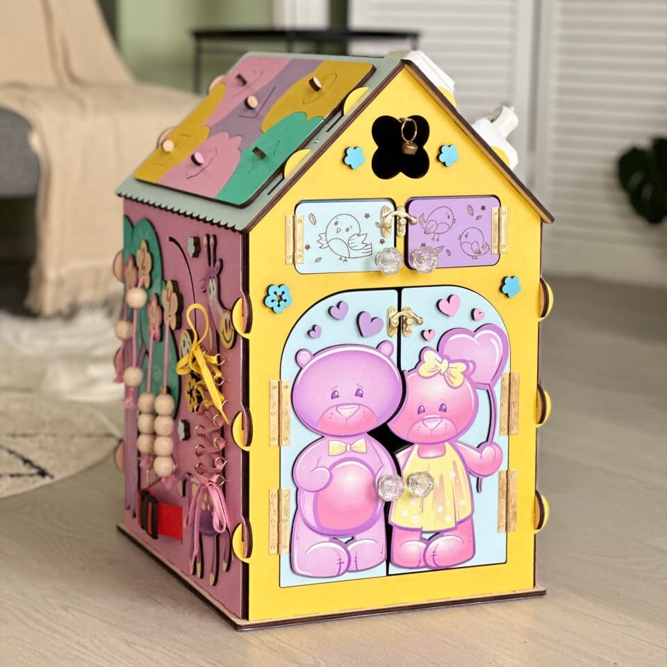 Busy House for Toddler, Busy Board House, Busy House Wooden, Busy House for Kids, Baby Activity Center, Activity Board Baby, Montessori Toys