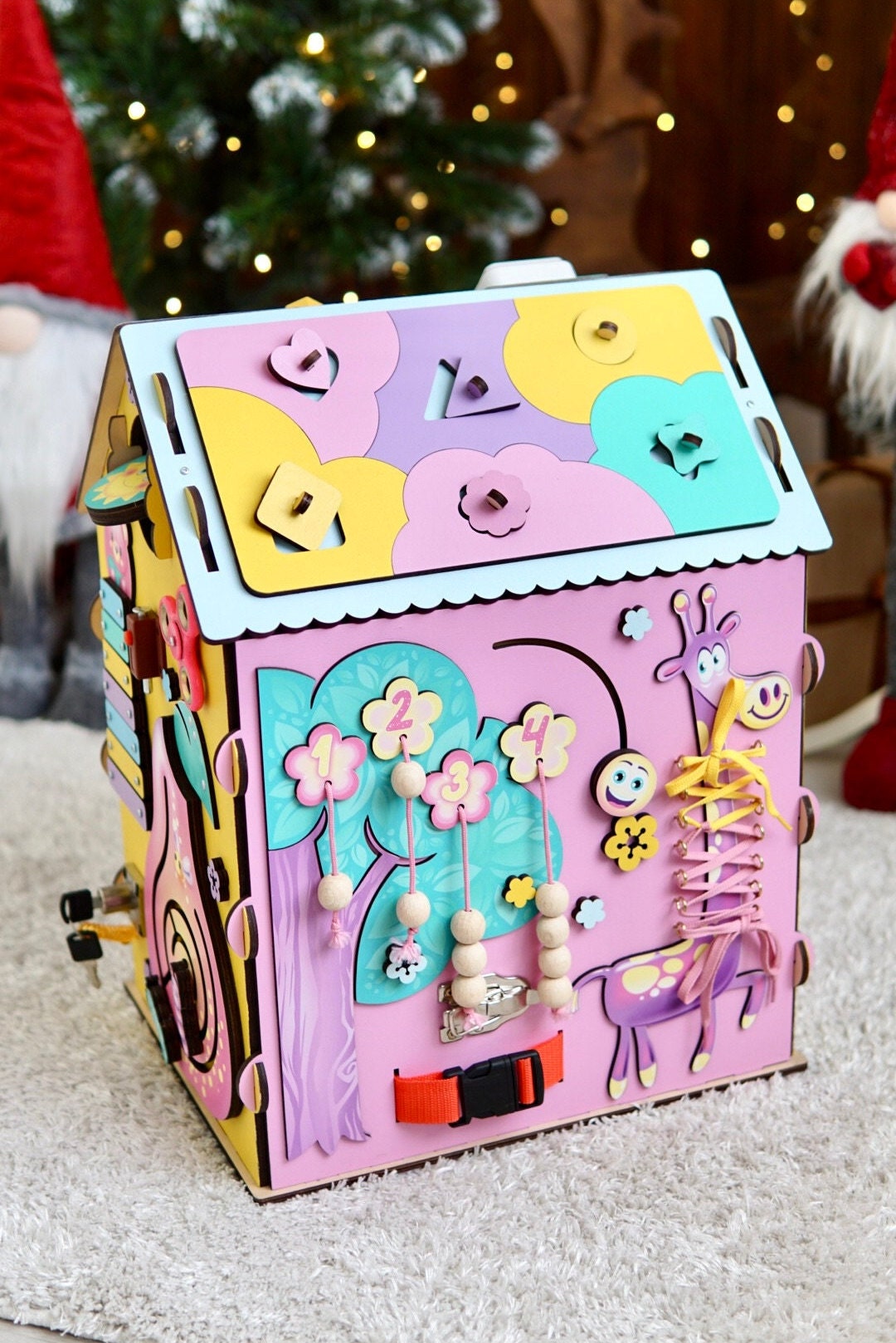 Busy House for Toddler, Busy Board House, Busy House Wooden, Busy House for Kids, Baby Activity Center, Activity Board Baby, Montessori Toys