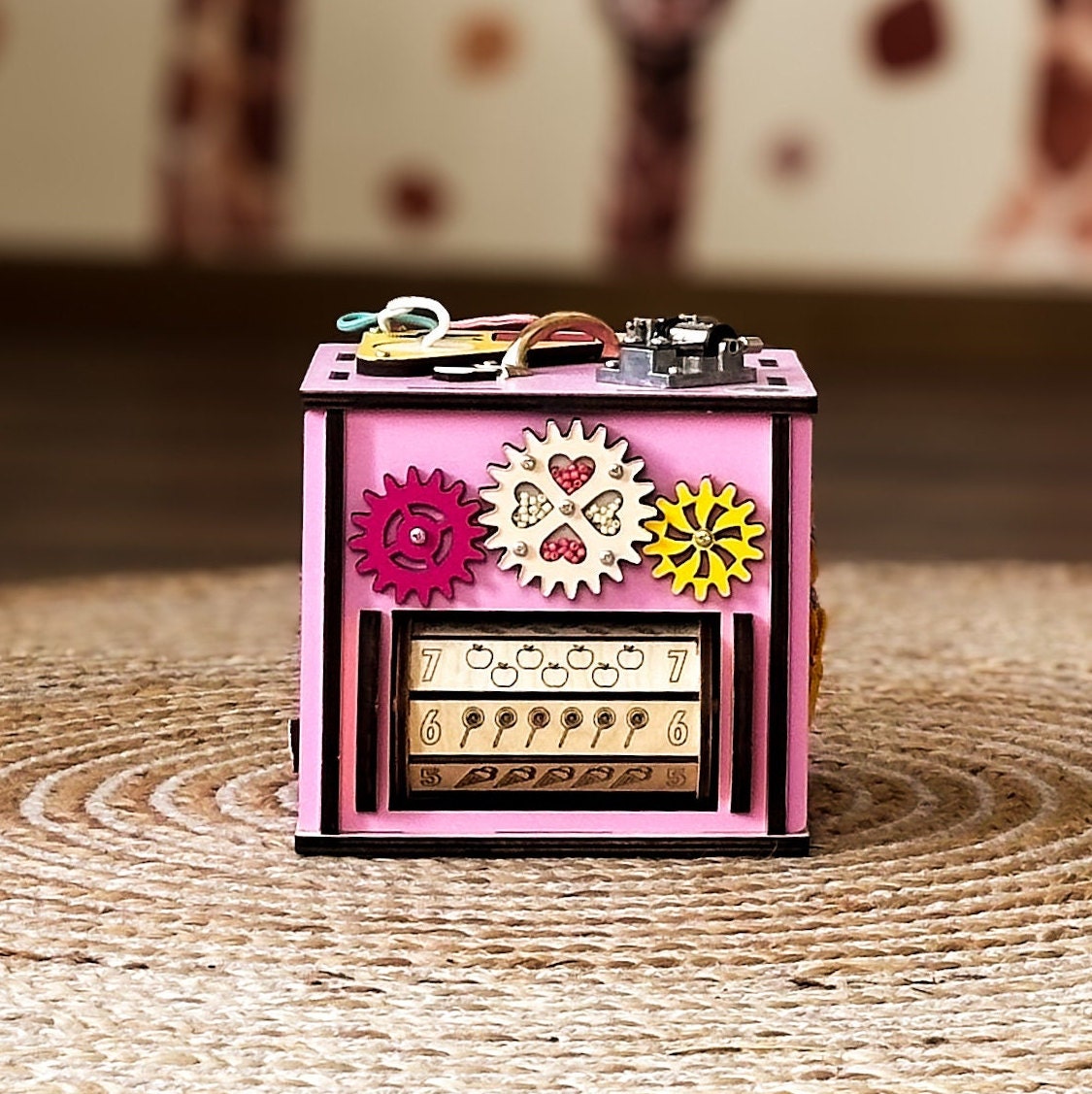 Busy Cube 1 Year Old, Busy Cube for Toddler, Busy Cube with Name, Busy Cube Wooden, Busy Board Cube, Busy Puzzle Cube, Travel Busy Board