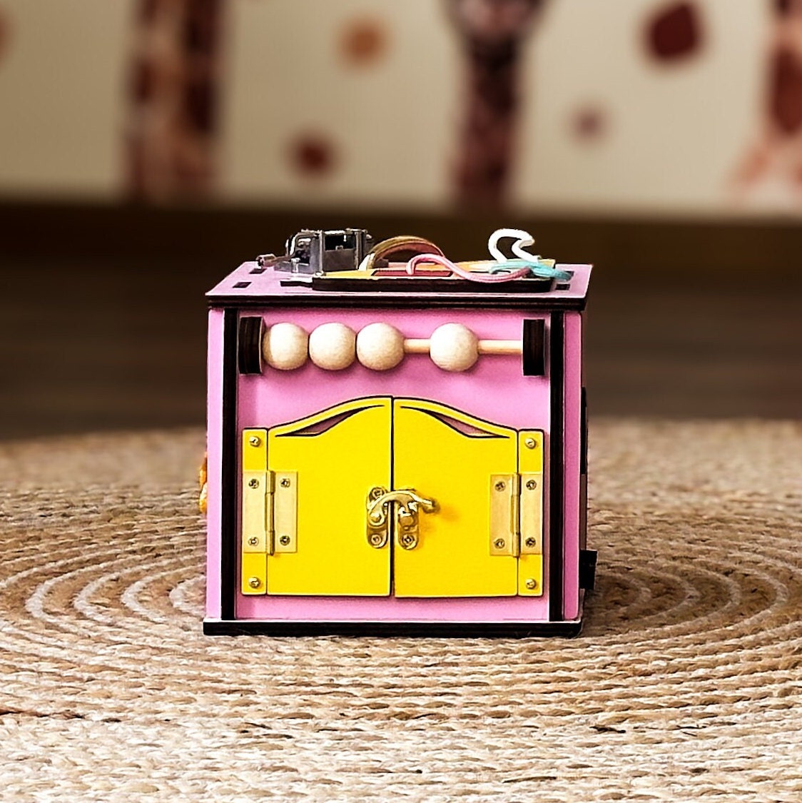 Busy Cube 1 Year Old, Busy Cube for Toddler, Busy Cube with Name, Busy Cube Wooden, Busy Board Cube, Busy Puzzle Cube, Travel Busy Board