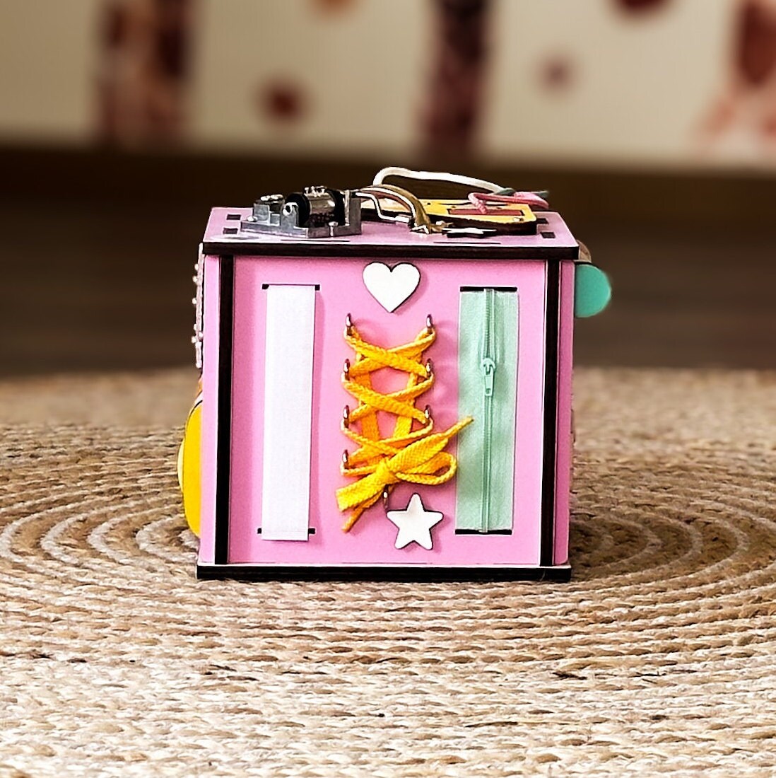 Busy Cube 1 Year Old, Busy Cube for Toddler, Busy Cube with Name, Busy Cube Wooden, Busy Board Cube, Busy Puzzle Cube, Travel Busy Board