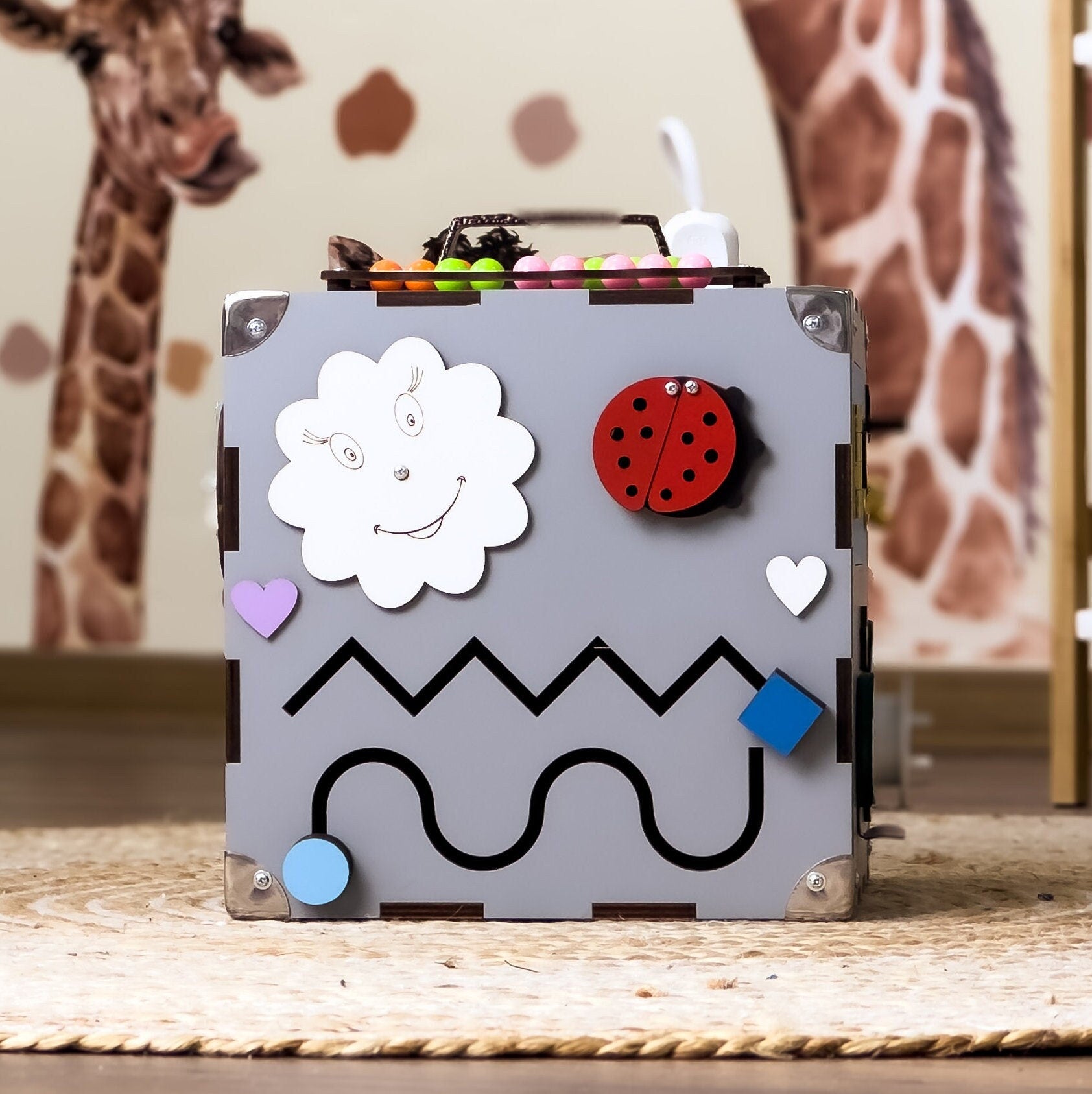 Busy Cube 1 year old, Educational Toys for 1 year old, Travel Busy Cube, Learning Cube, Holzwürfel Personalisiert, Activity Würfel Baby