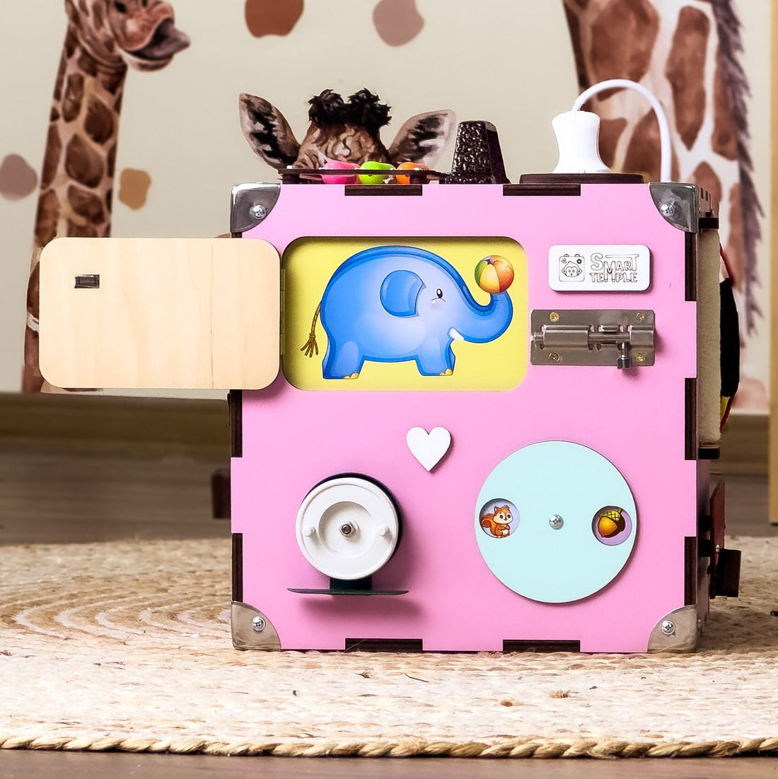Busy Cube Wooden, Busy Cube 1 year old, 1st Birthday Gift for Baby, Travel Busy Board, Montessori Busy Cube, Activity Cube