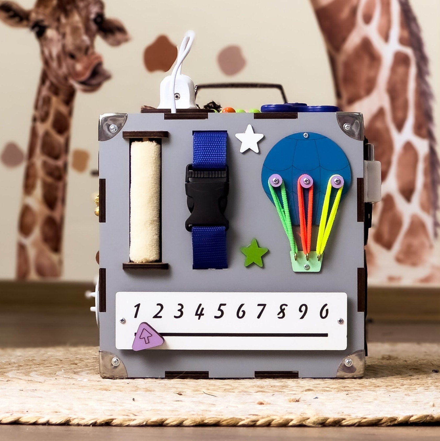 Activity Würfel Baby, Holzwürfel Personalisiert, Motorikbrett, Handmade Busy Board, Busy Cube for Toddler, Sensory Toy, Eco Friendly Toys