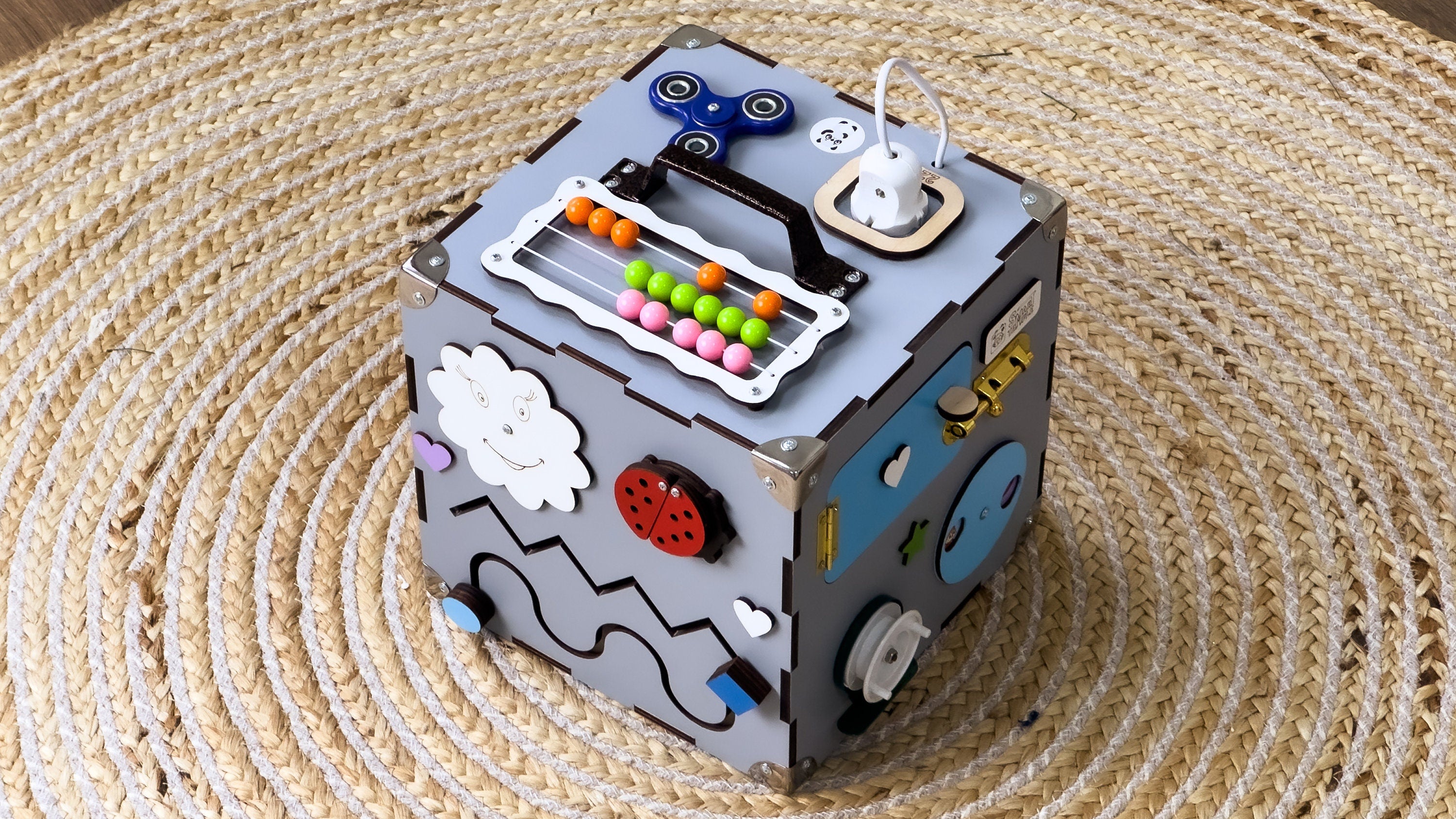 Busy Cube Wooden, Busy Cube 1 year old, 1st Birthday Gift for Baby, Travel Busy Board, Montessori Busy Cube, Activity Cube