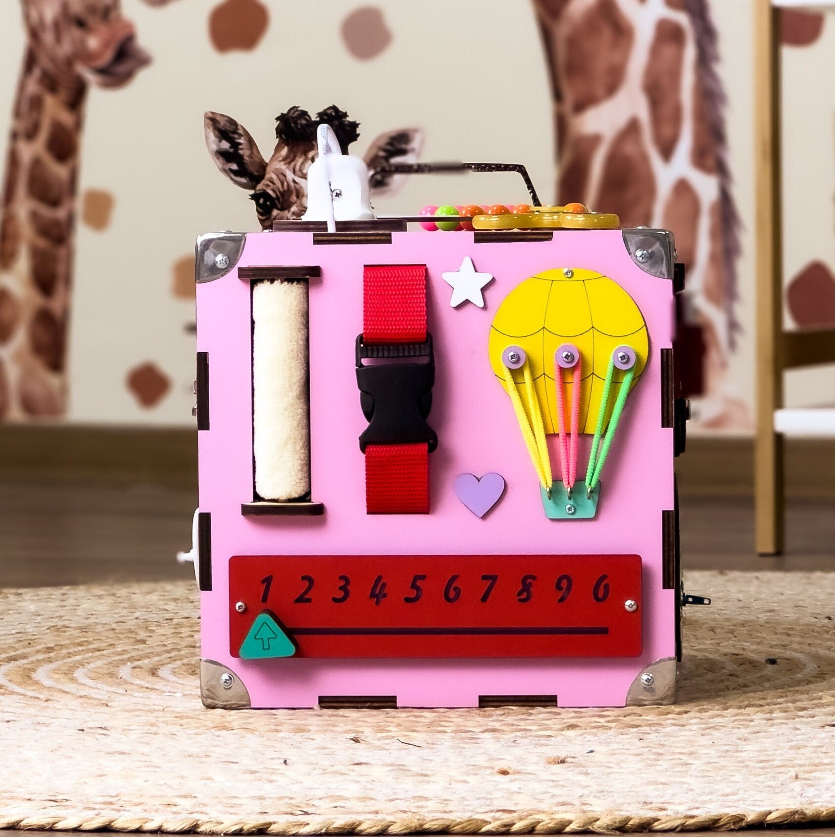 Activity Würfel Baby, Holzwürfel Personalisiert, Motorikbrett, Handmade Busy Board, Busy Cube for Toddler, Sensory Toy, Eco Friendly Toys