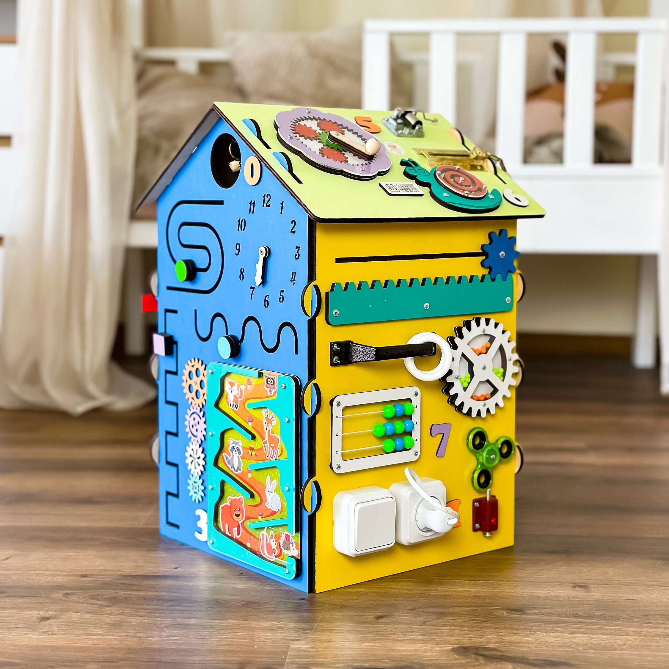 Montessori Busy House, Montessori Educational Activities, Wooden Montessori Toys, Montessori Toys 1 Year Old, Montessori Gift for Kids