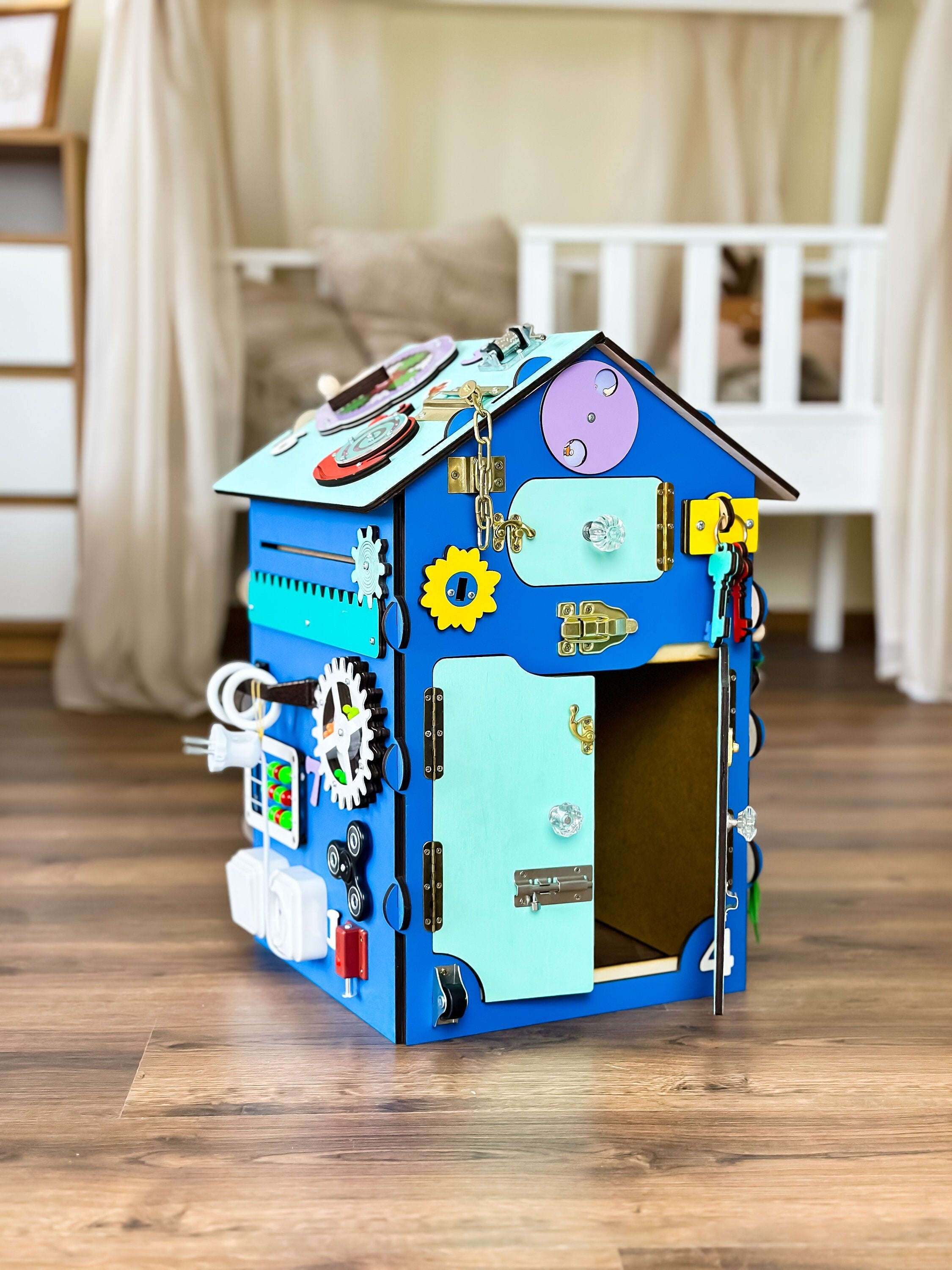 Montessori Busy House, Montessori Educational Activities, Wooden Montessori Toys, Montessori Toys 1 Year Old, Montessori Gift for Kids