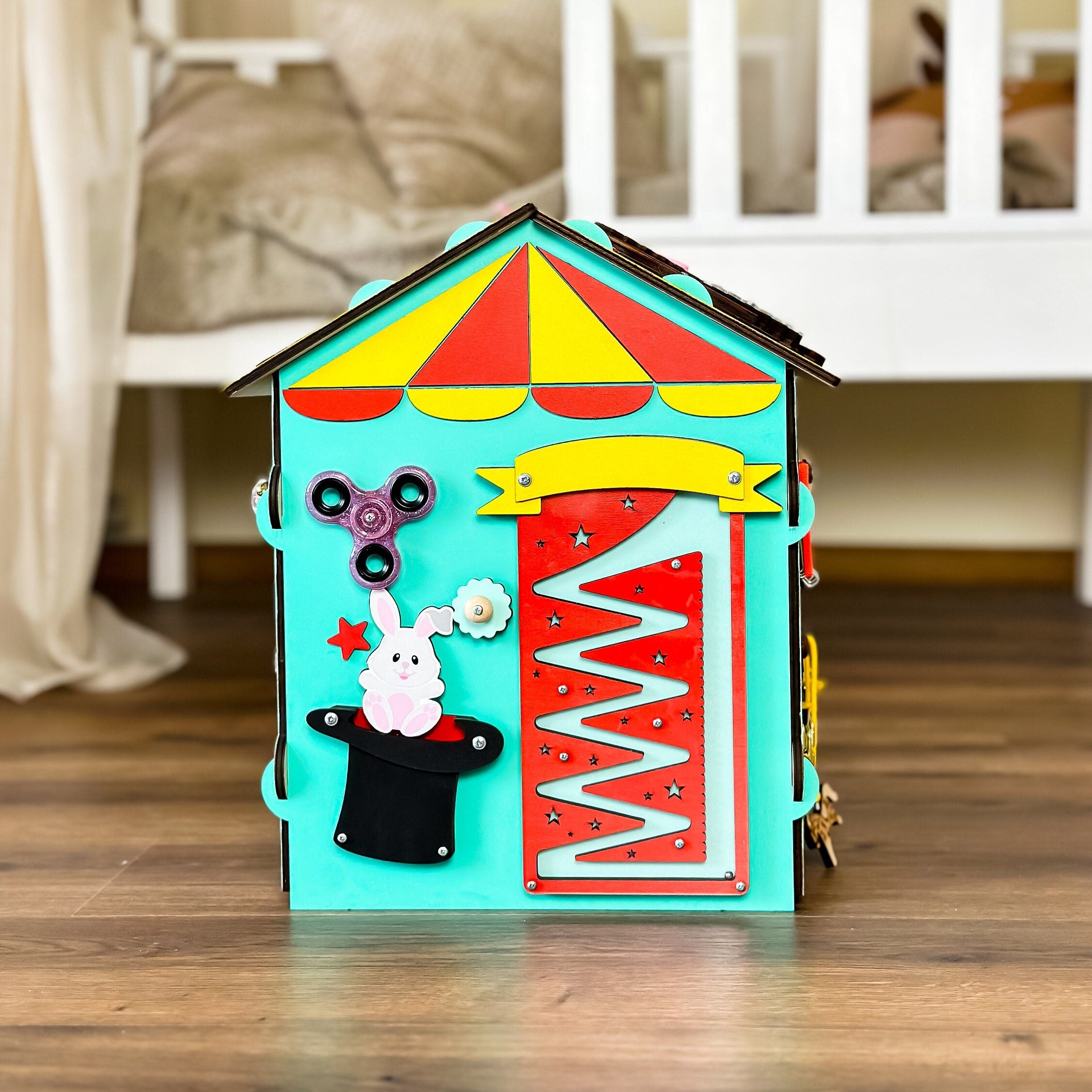 Busy Board House, Development Toy, Busy House for Kids, Baby Activity Center, Development Busy Cube, Activity House, Sensory House