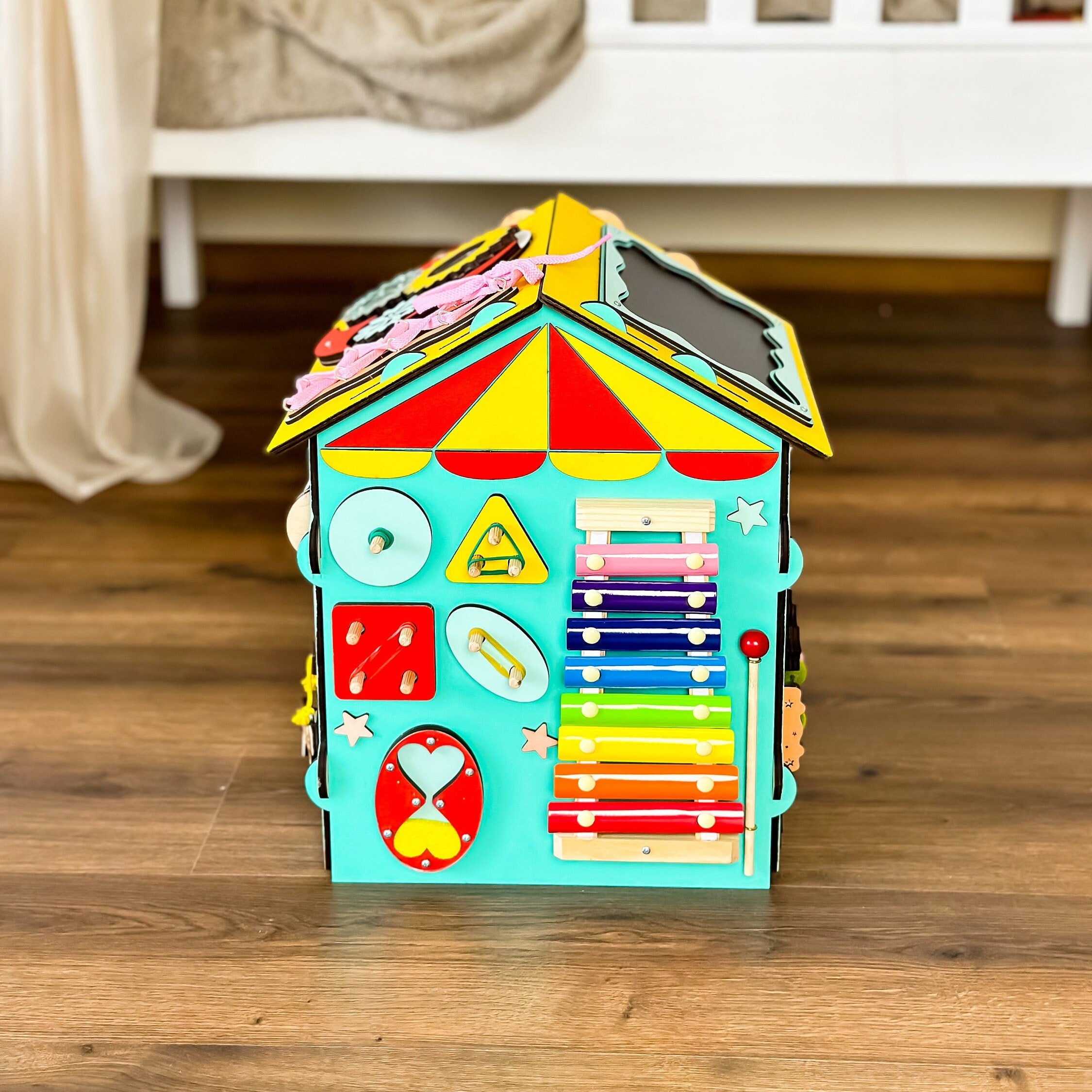 Busy Board House, Development Toy, Busy House for Kids, Baby Activity Center, Development Busy Cube, Activity House, Sensory House